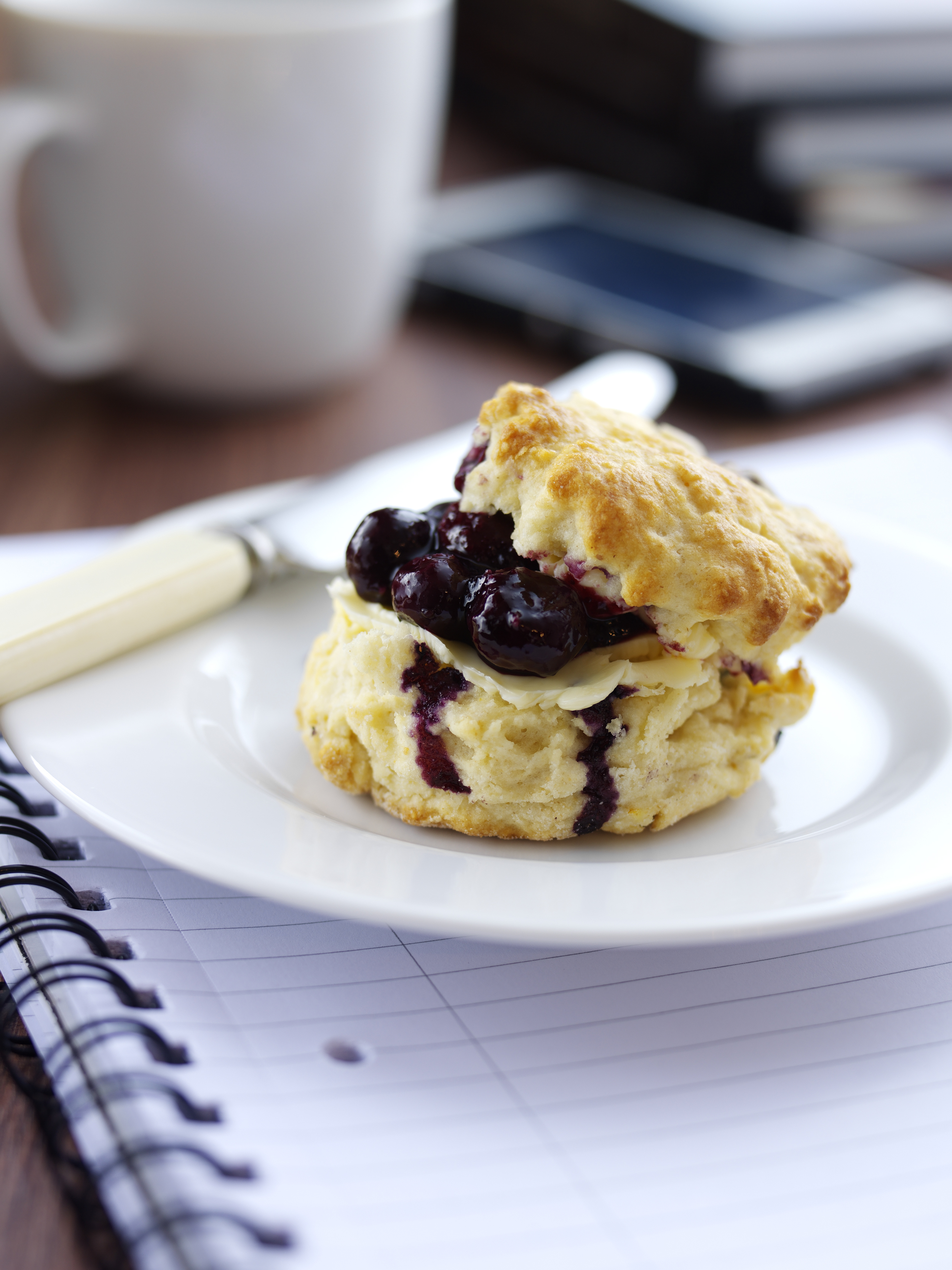 Berry World Blueberry and Buttermilk Scones with Fresh Berry World Blueberry Jam 75j2v1l22