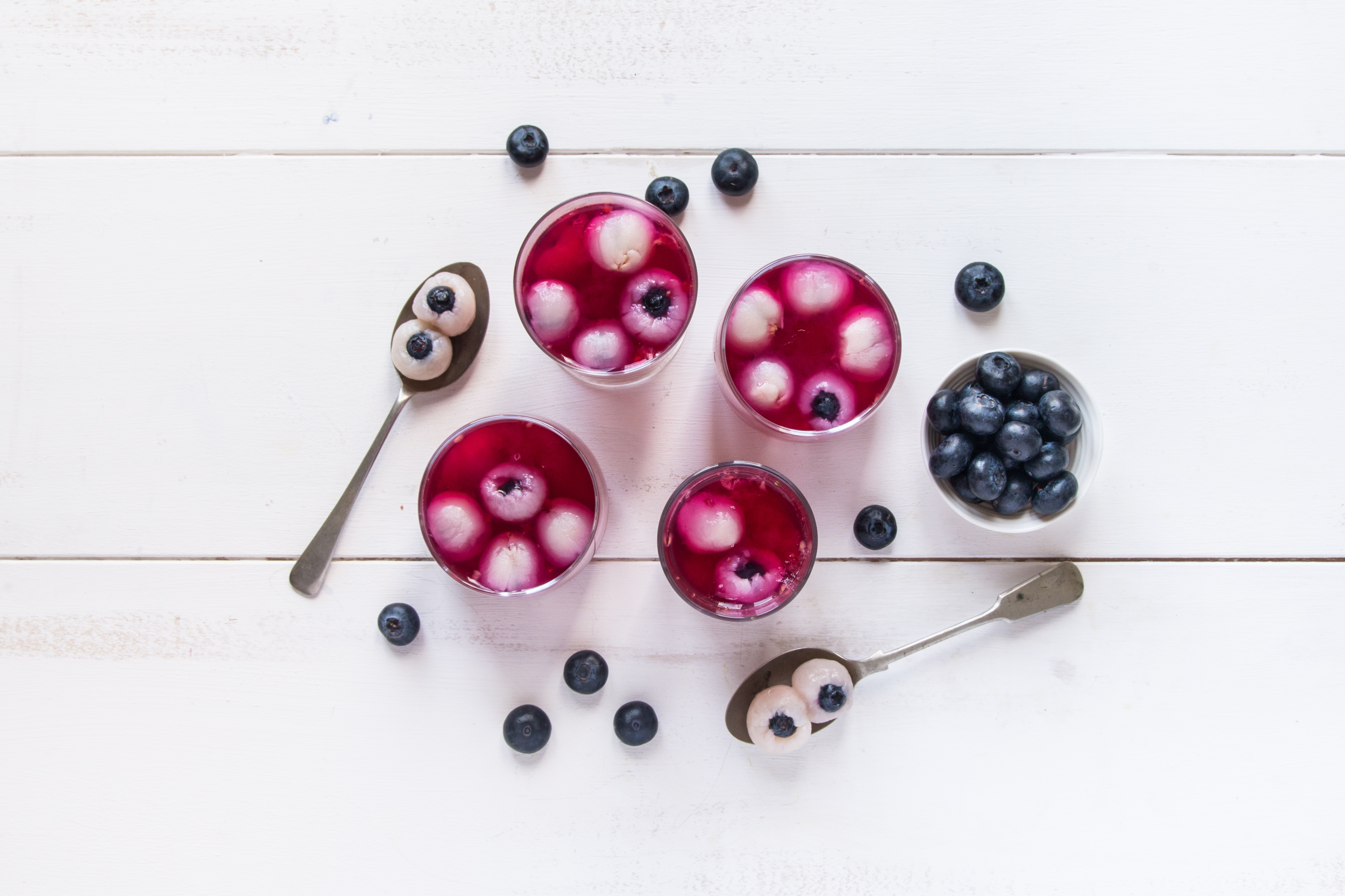 Berry World Raspberry jelly with blueberry eyeballs Overhead 75j1calky