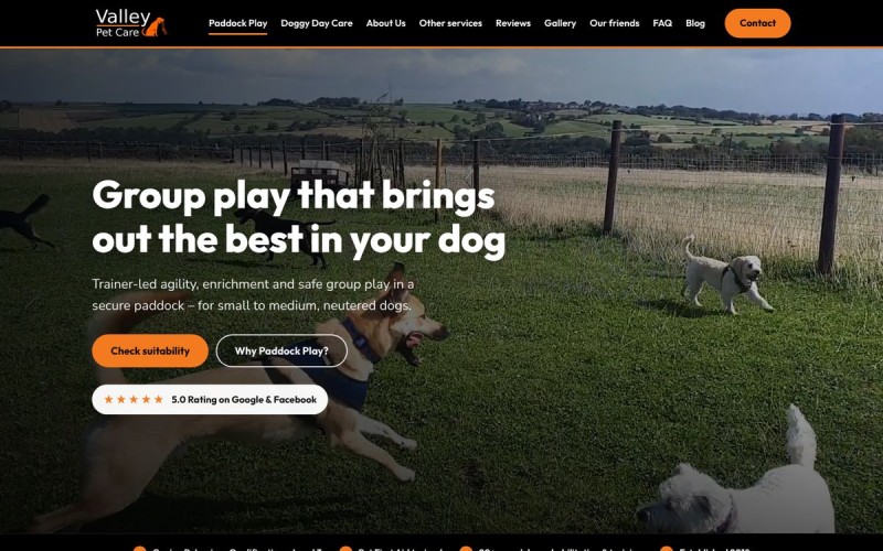 The Valley Pet Care website, built by Head Start Design