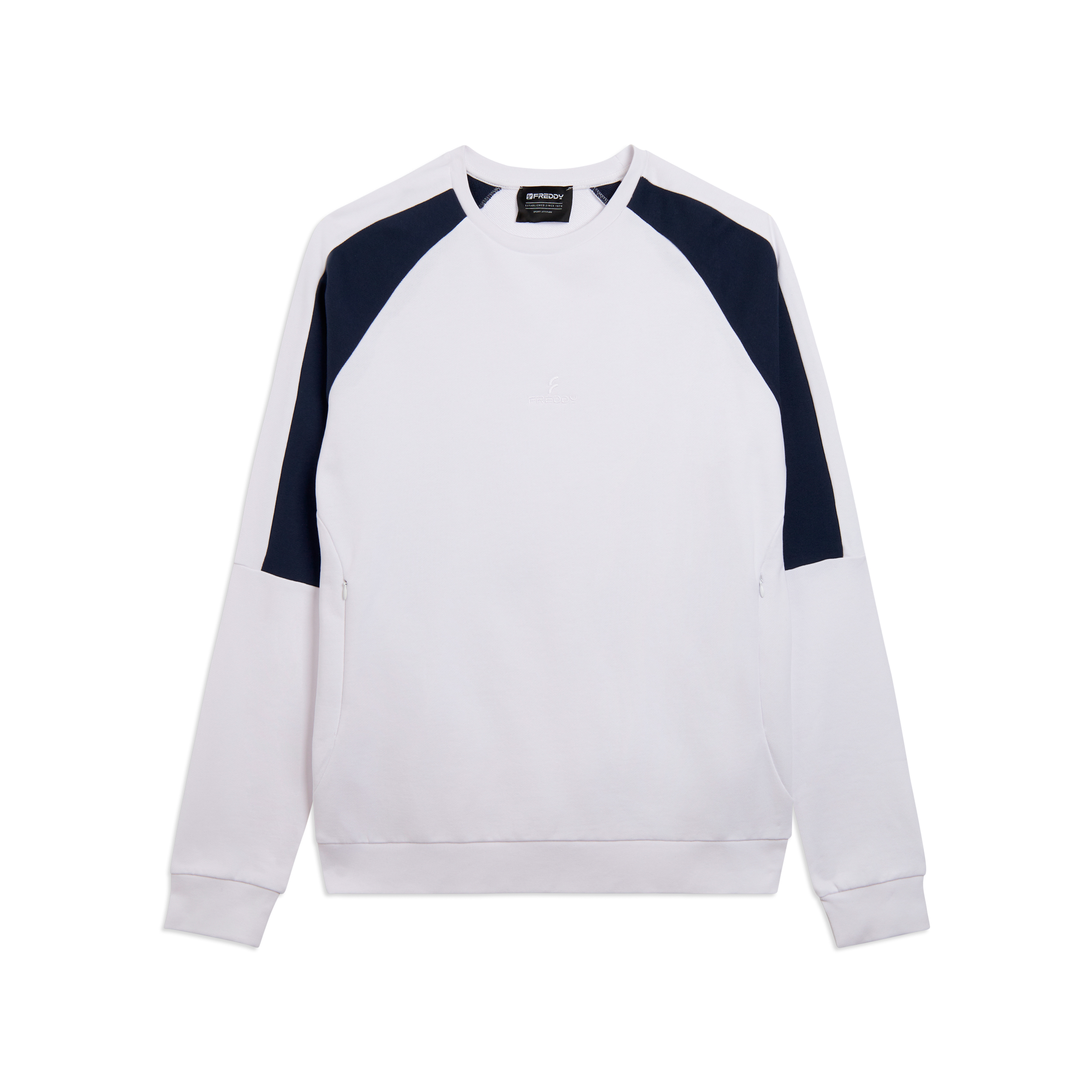 Felpa girocollo con blocchi di colore