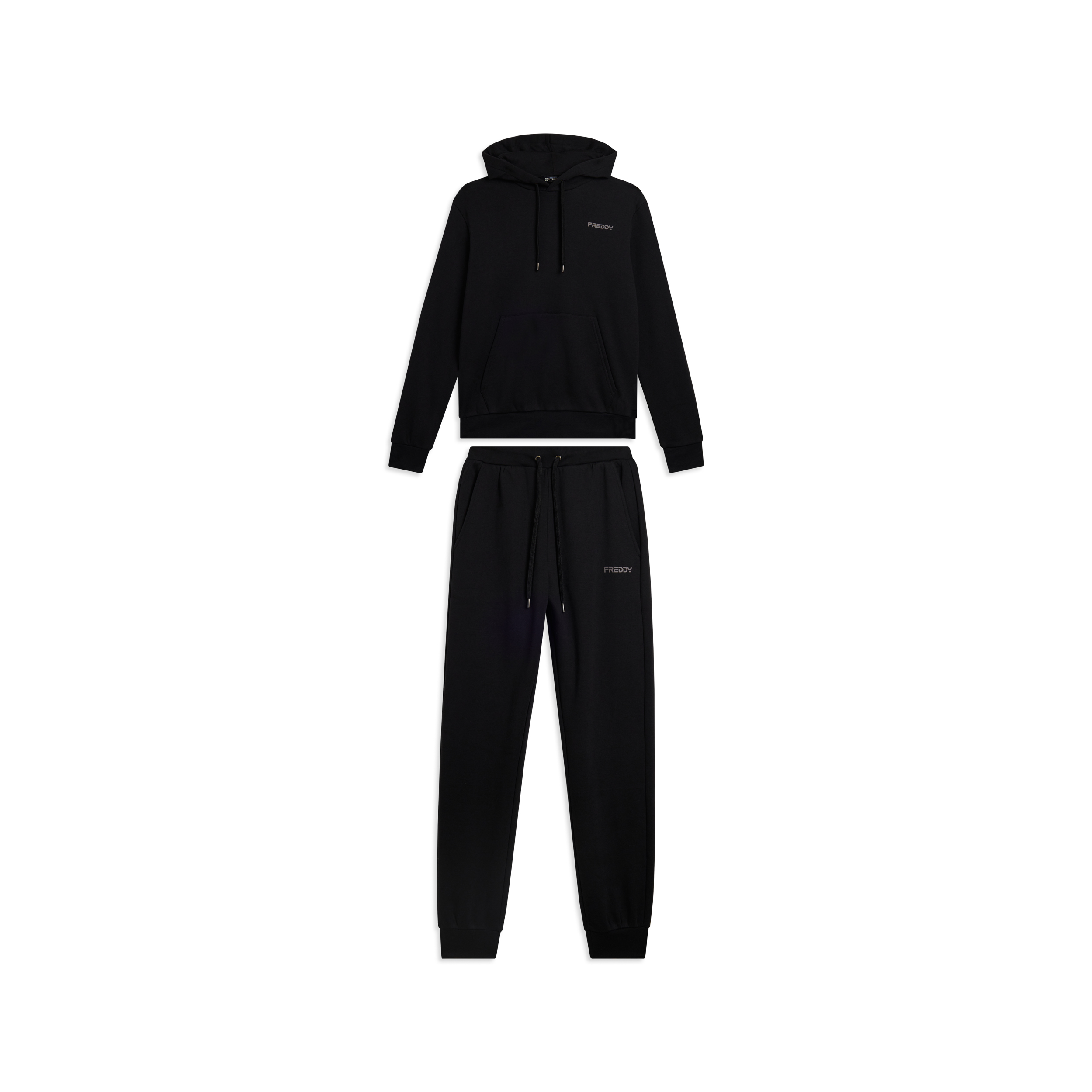 Tuta uomo felpa garzata con cappuccio e tasca a marsupio