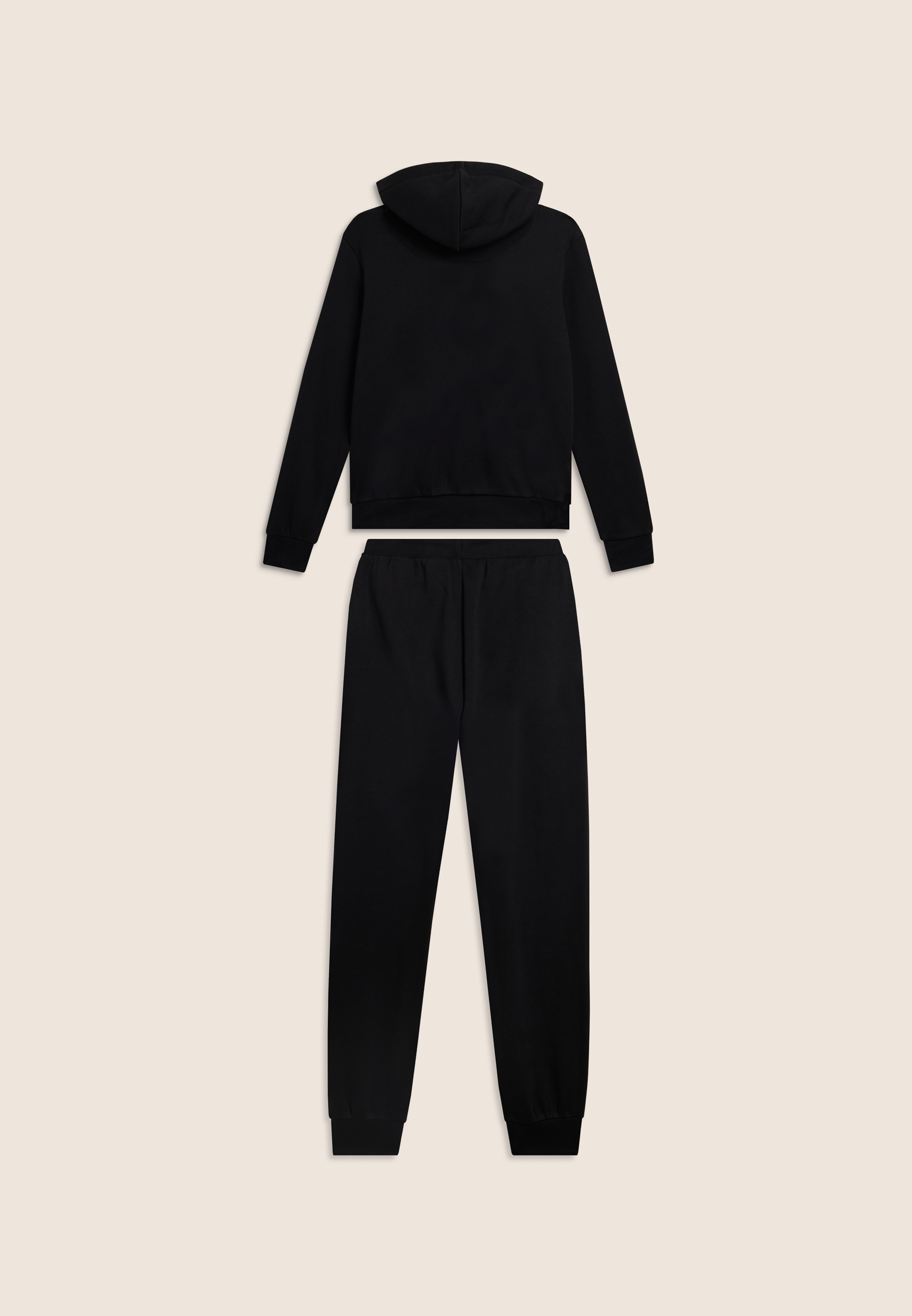 Tuta uomo felpa garzata con cappuccio e tasca a marsupio