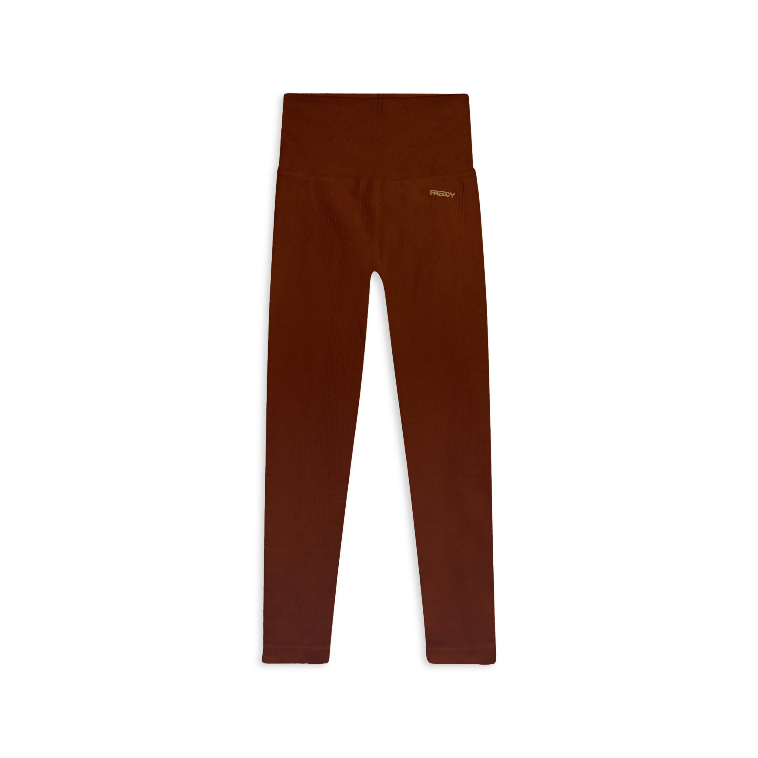 Leggings 7/8 a vita altissima in tessuto seamless a costine