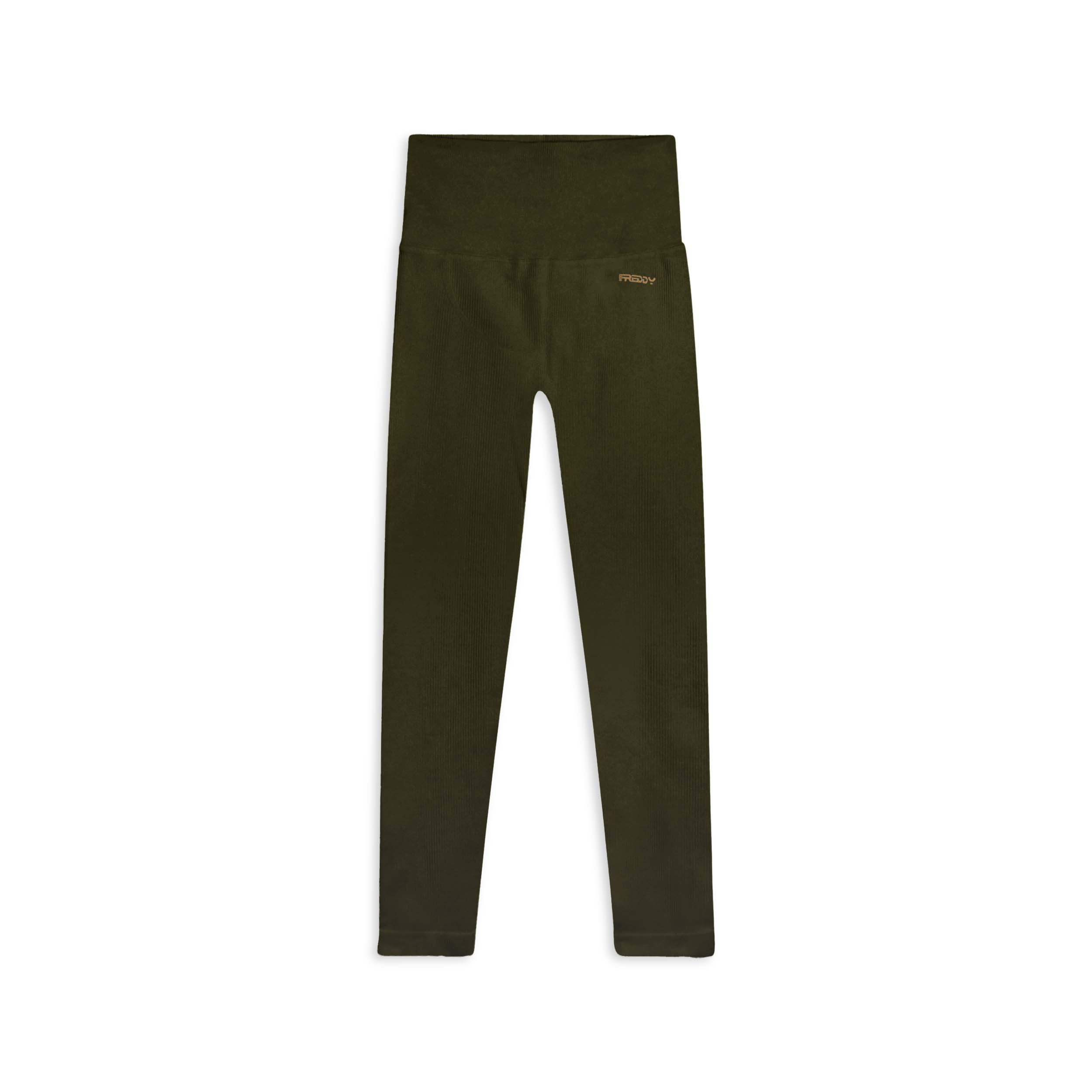 Leggings 7/8 a vita altissima in tessuto seamless a costine