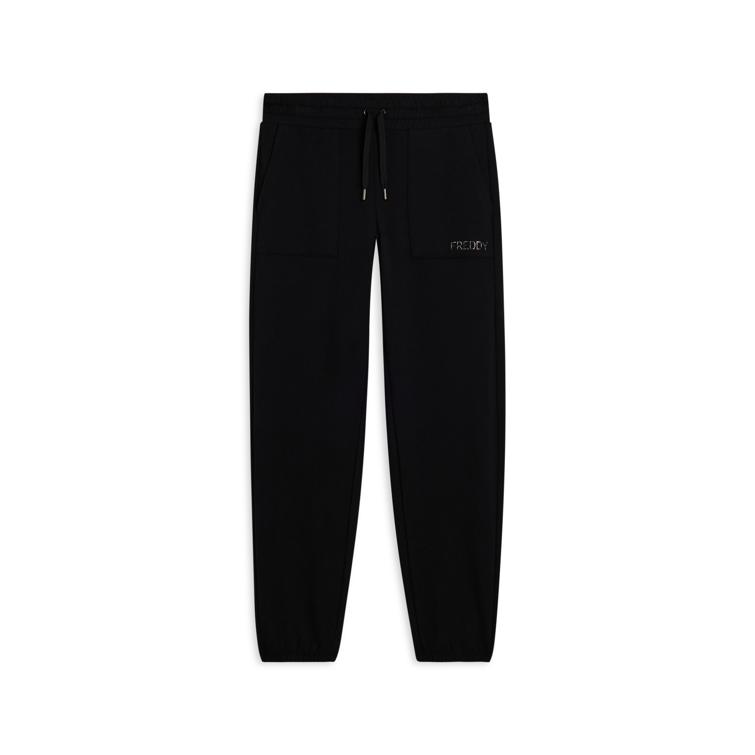 Pantaloni con fondo elasticizzato e tasche applicate
