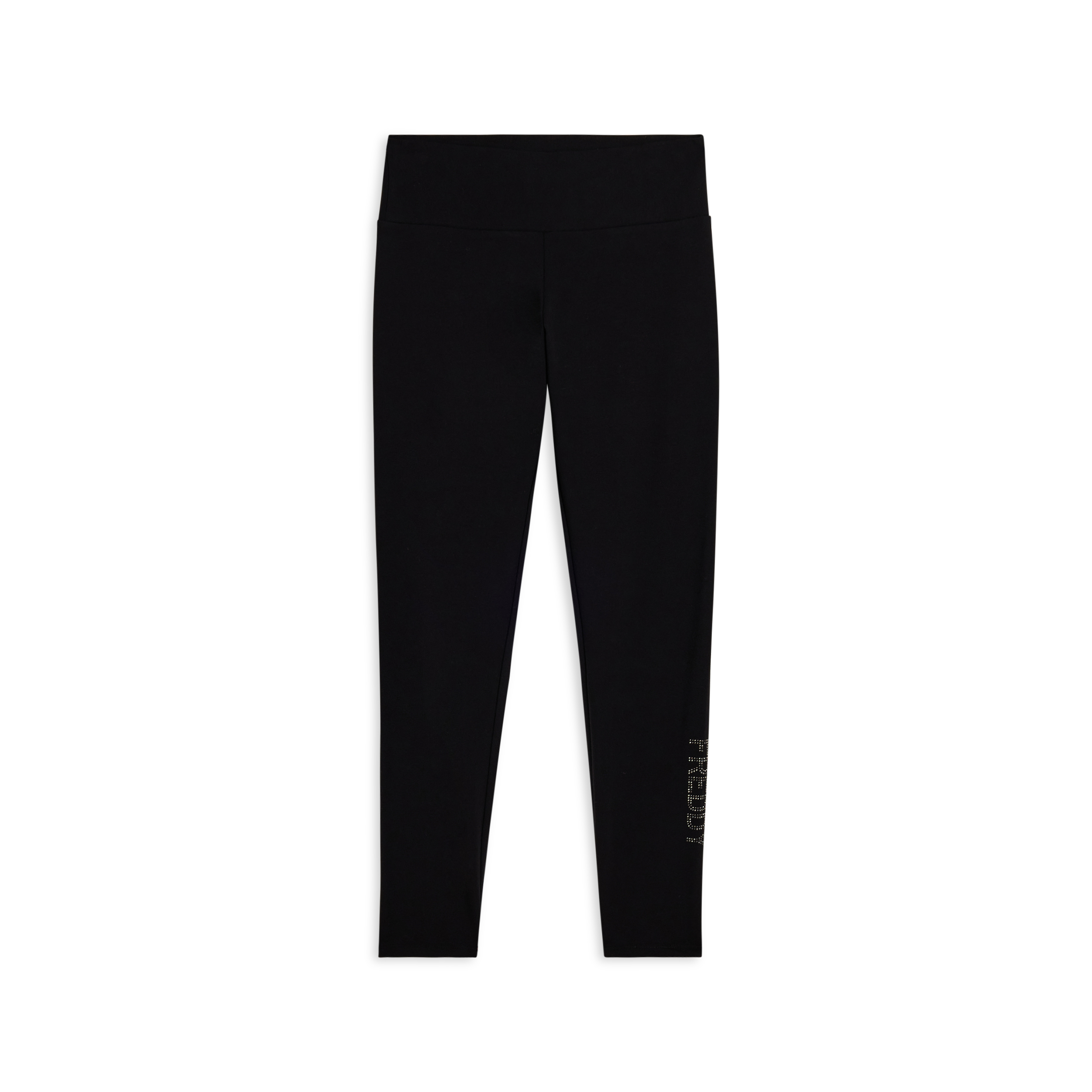 Leggings 7/8 a vita alta con logo in borchie