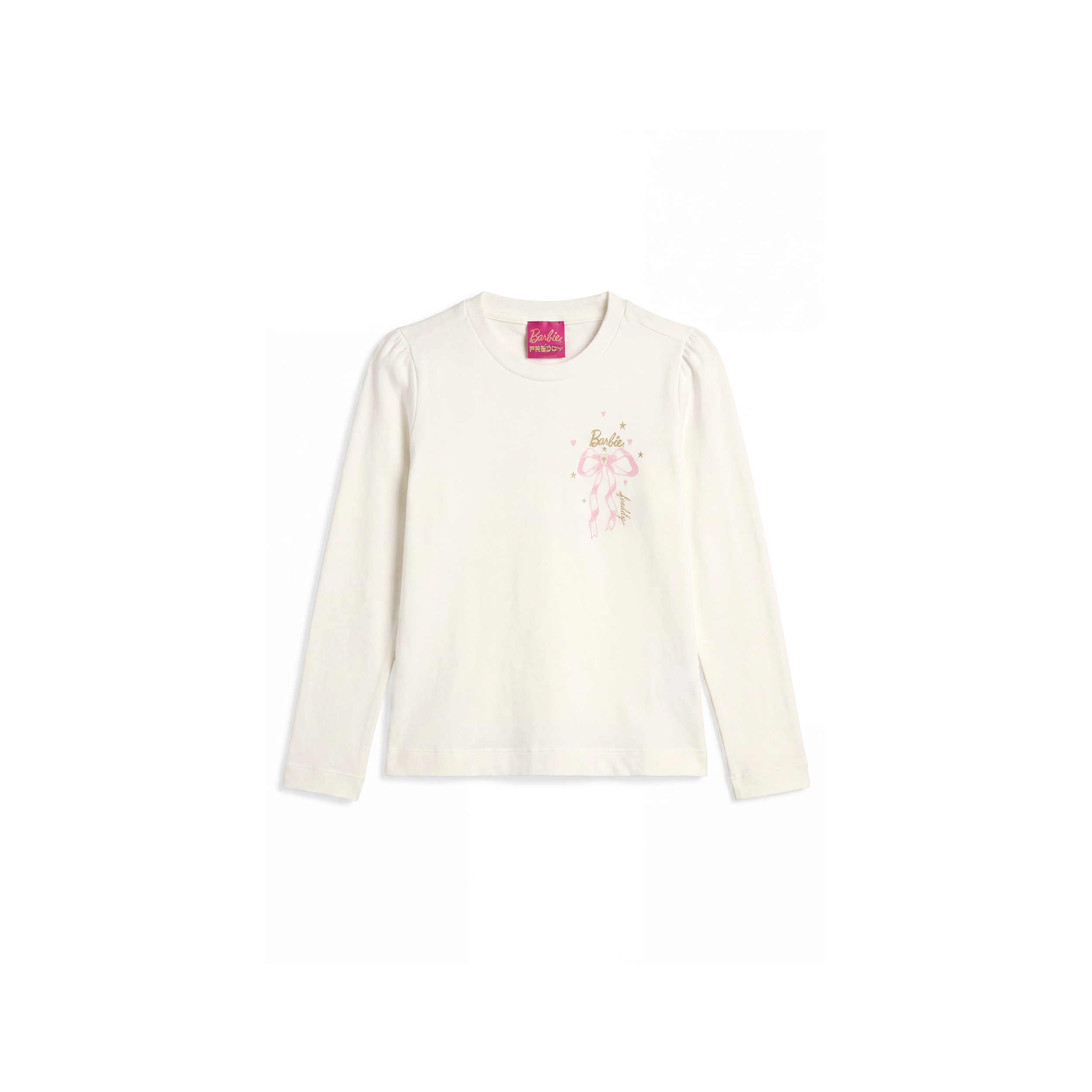 T-Shirt Manica Lunga Bambina Barbie™ con Spalle Drappeggiate