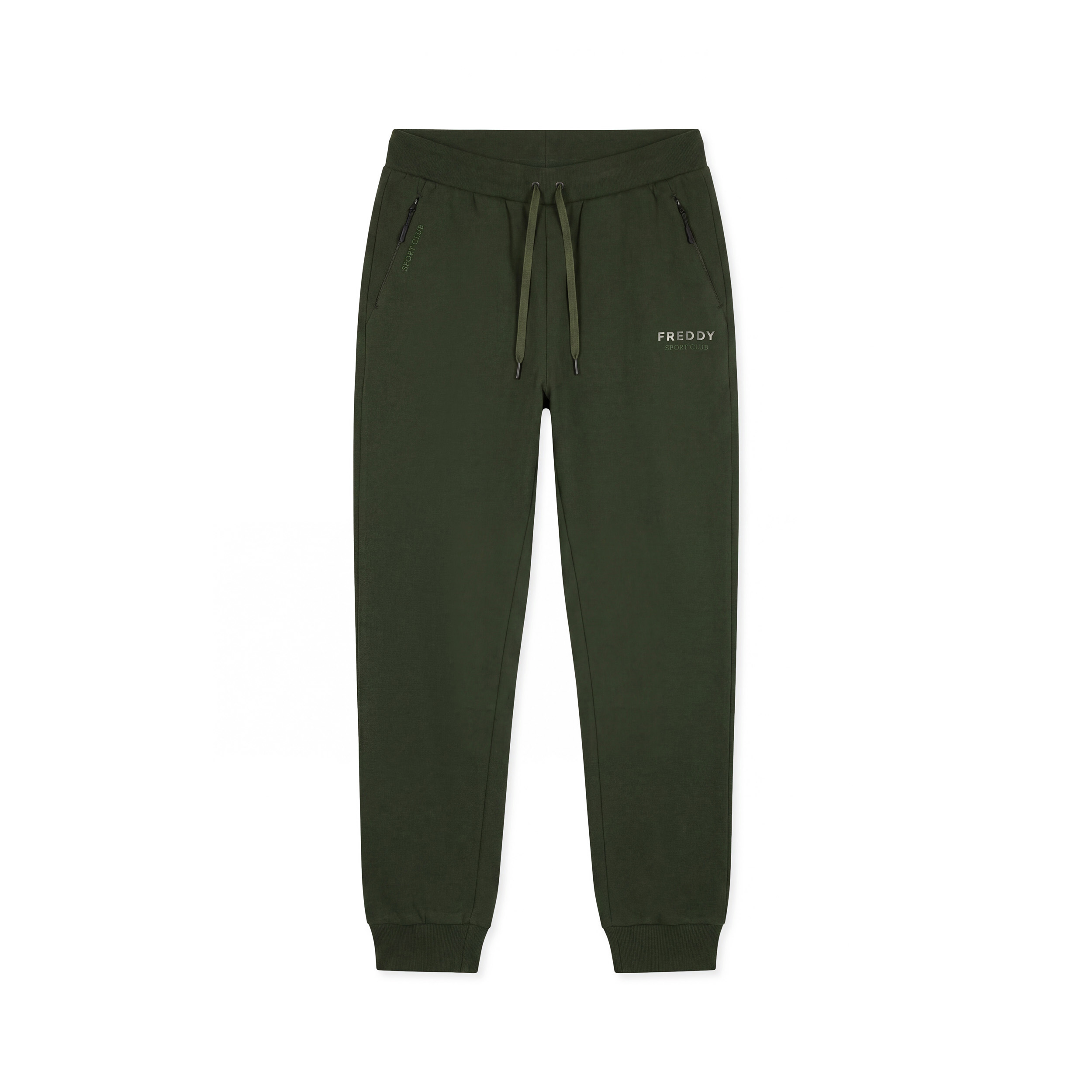 Pantaloni da Uomo in Felpa con Polsino e Zip Tasche