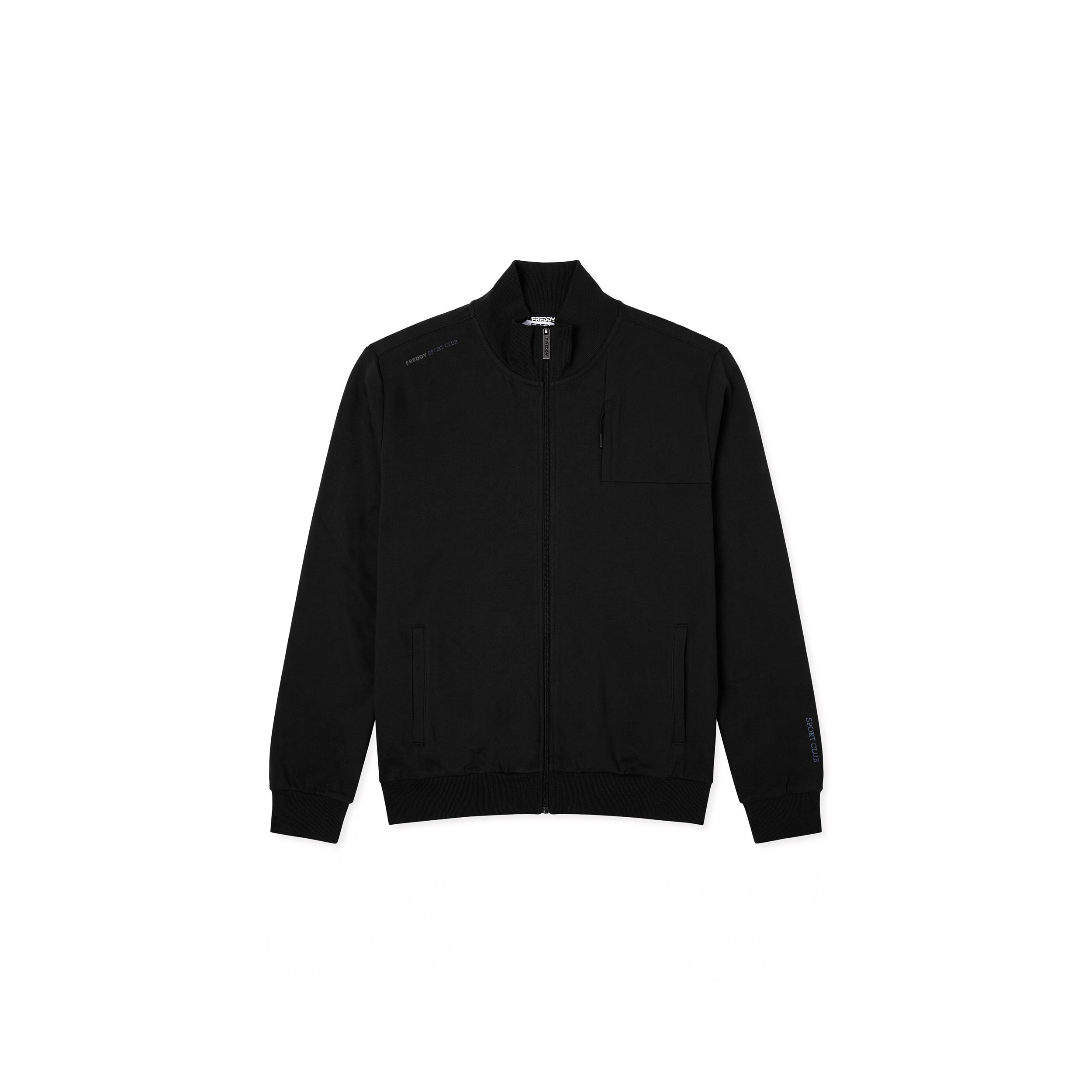 Felpa da Uomo con Collo Alto in Costina e Full Zip