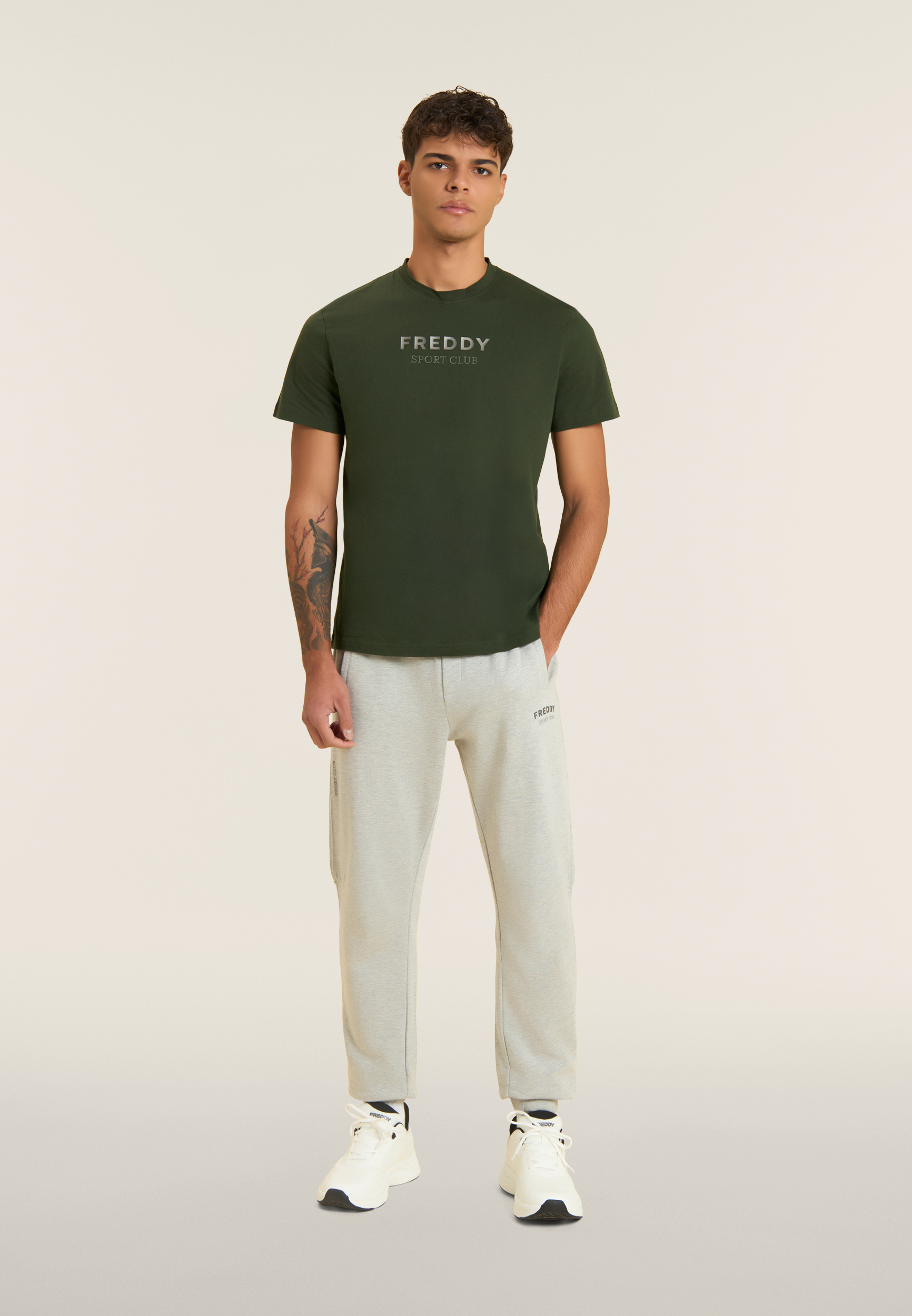 T-shirt da Uomo Regular Fit con Grafica Centrale Gommata