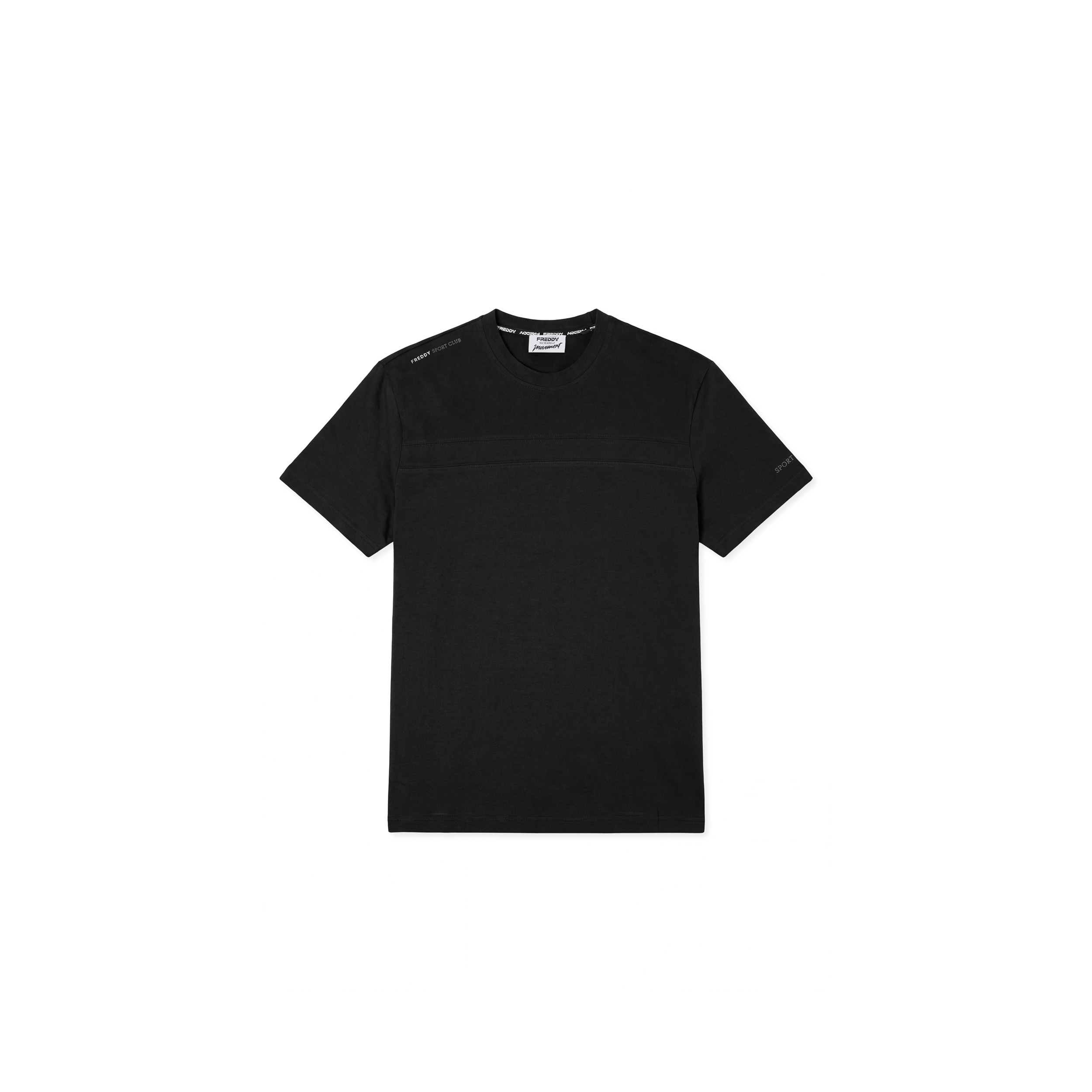 T-shirt a Manica Corta da Uomo con Cuciture sul Petto