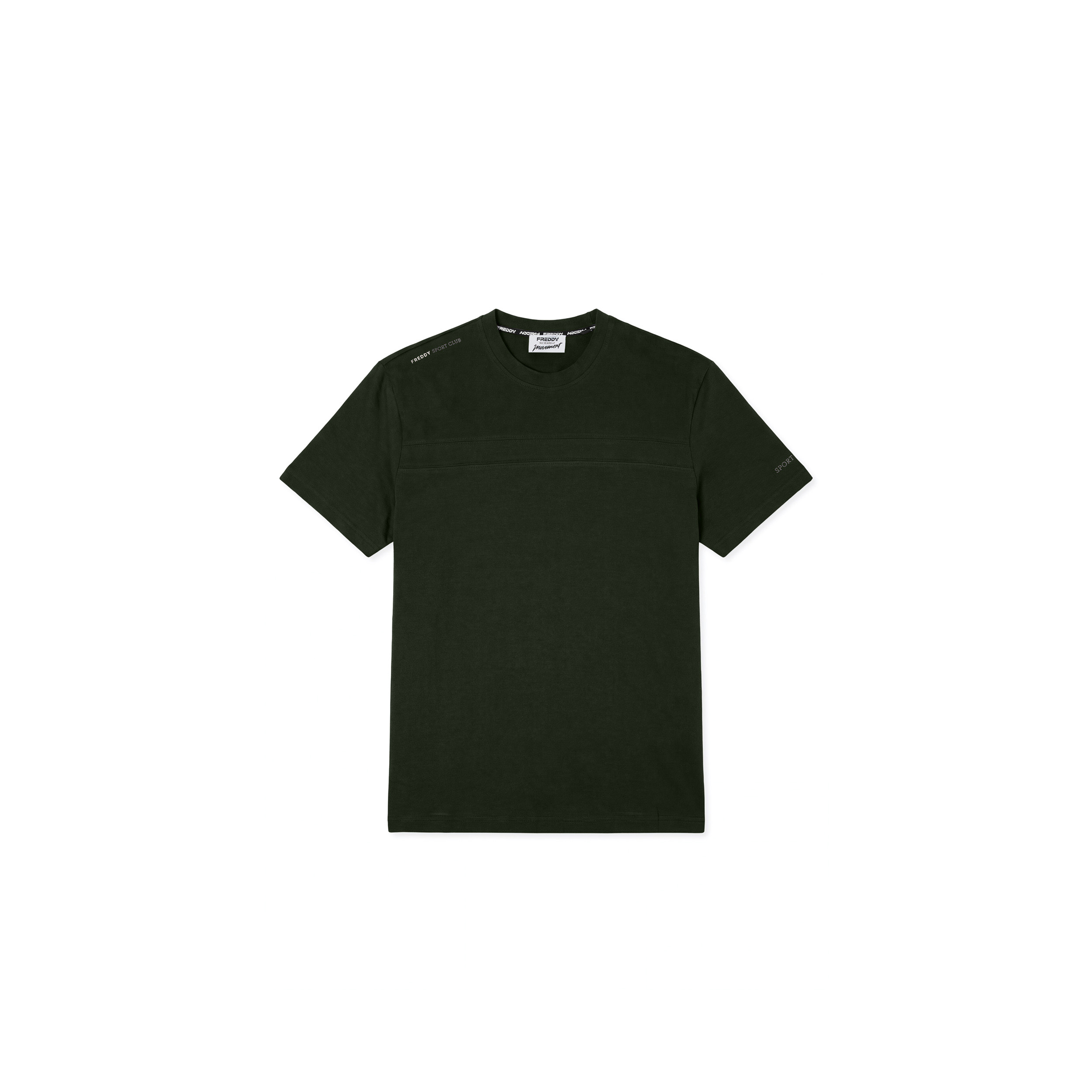 T-shirt a Manica Corta da Uomo con Cuciture sul Petto