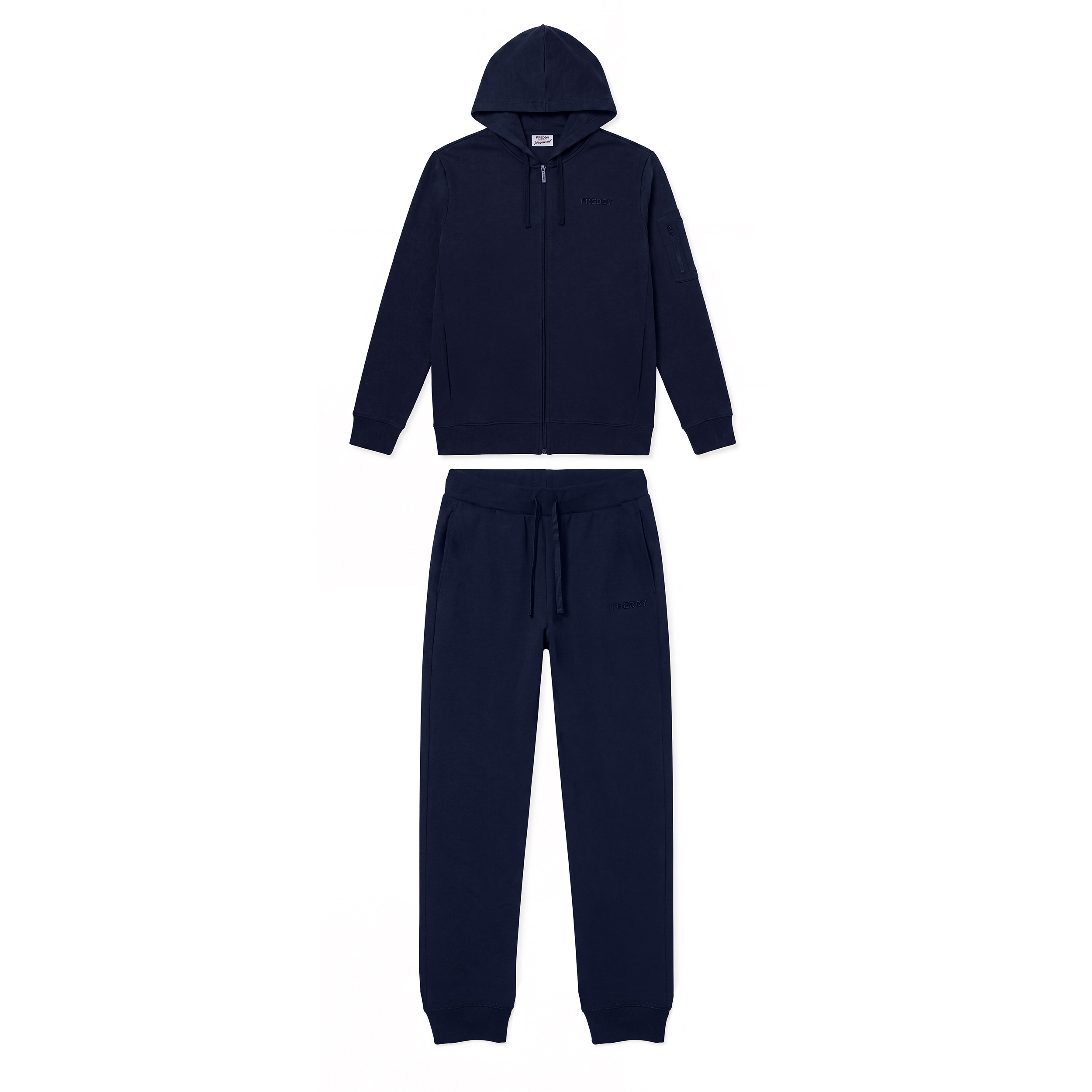 Tuta Sportiva da Uomo in Felpa Garzata con Zip e Cappuccio