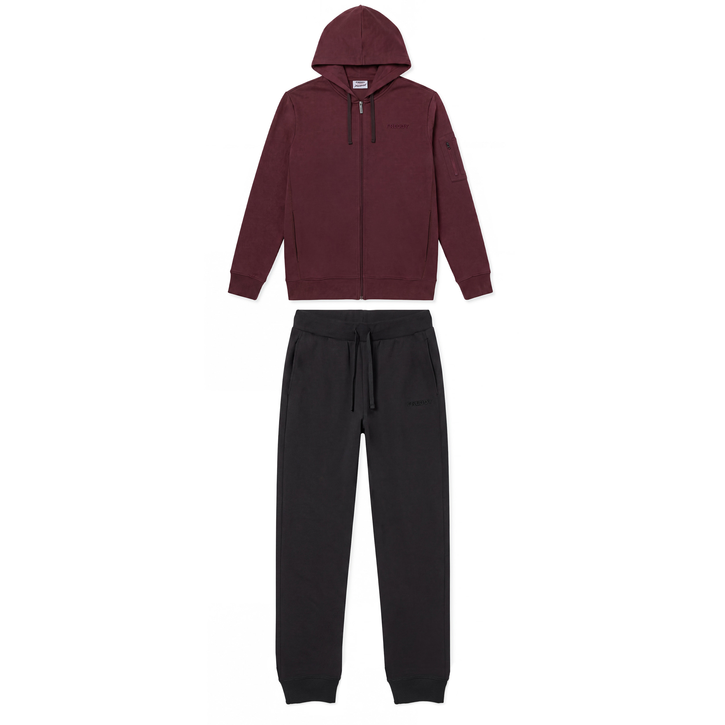 Tuta Sportiva da Uomo in Felpa Garzata con Zip e Cappuccio