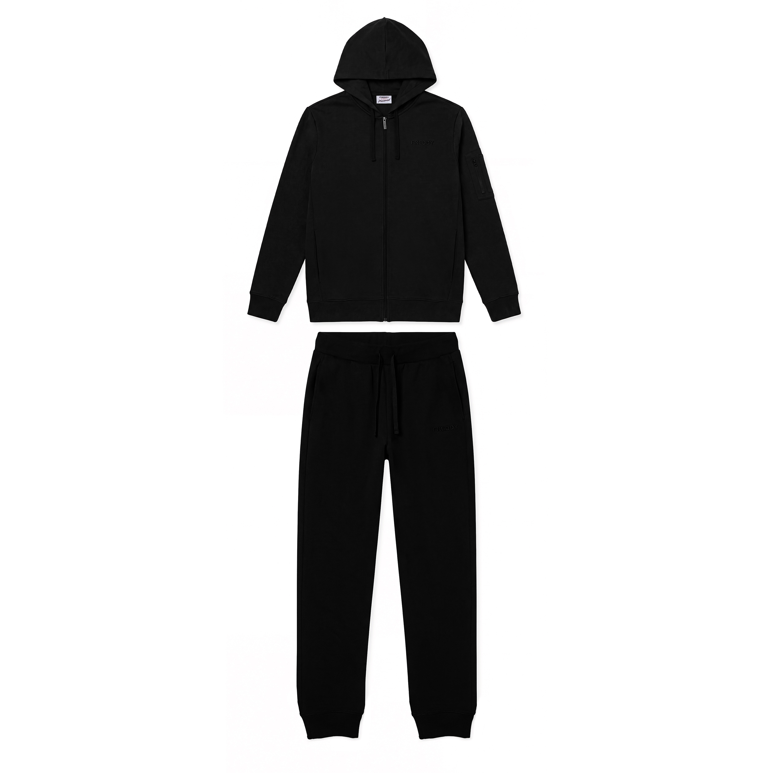 Tuta Sportiva da Uomo in Felpa Garzata con Zip e Cappuccio