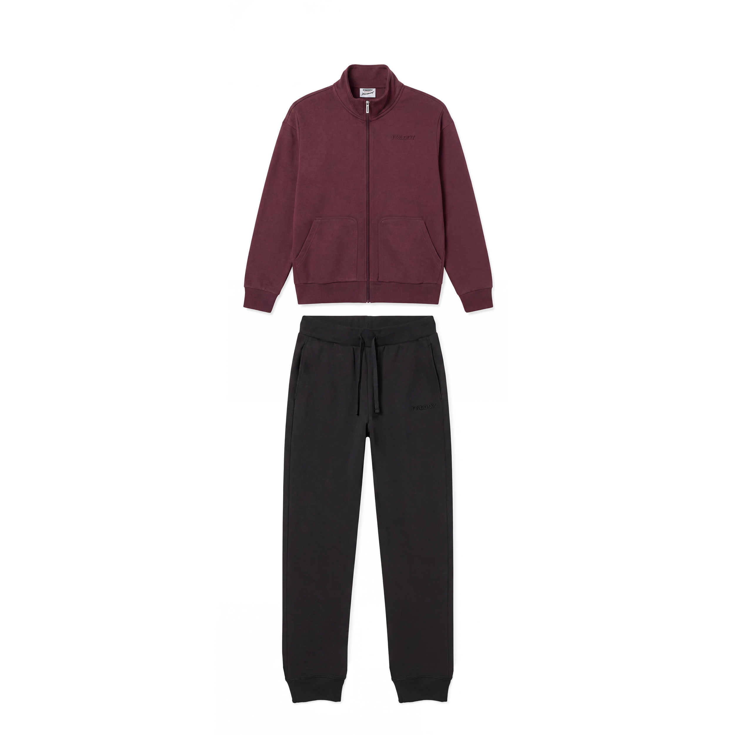 Tuta Sportiva Uomo con Zip e Collo Alto, Tasche Applicate