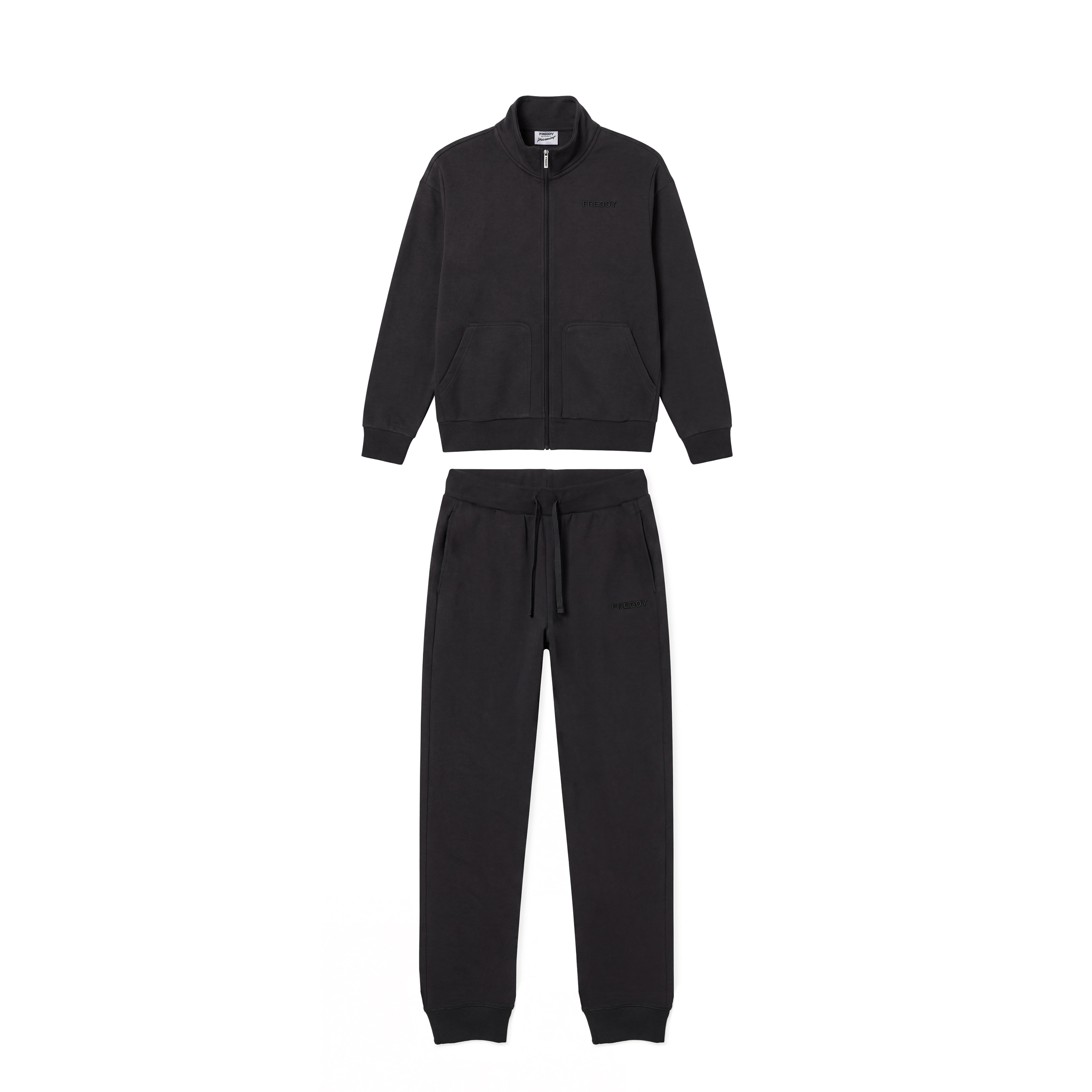 Tuta Sportiva Uomo con Zip e Collo Alto, Tasche Applicate