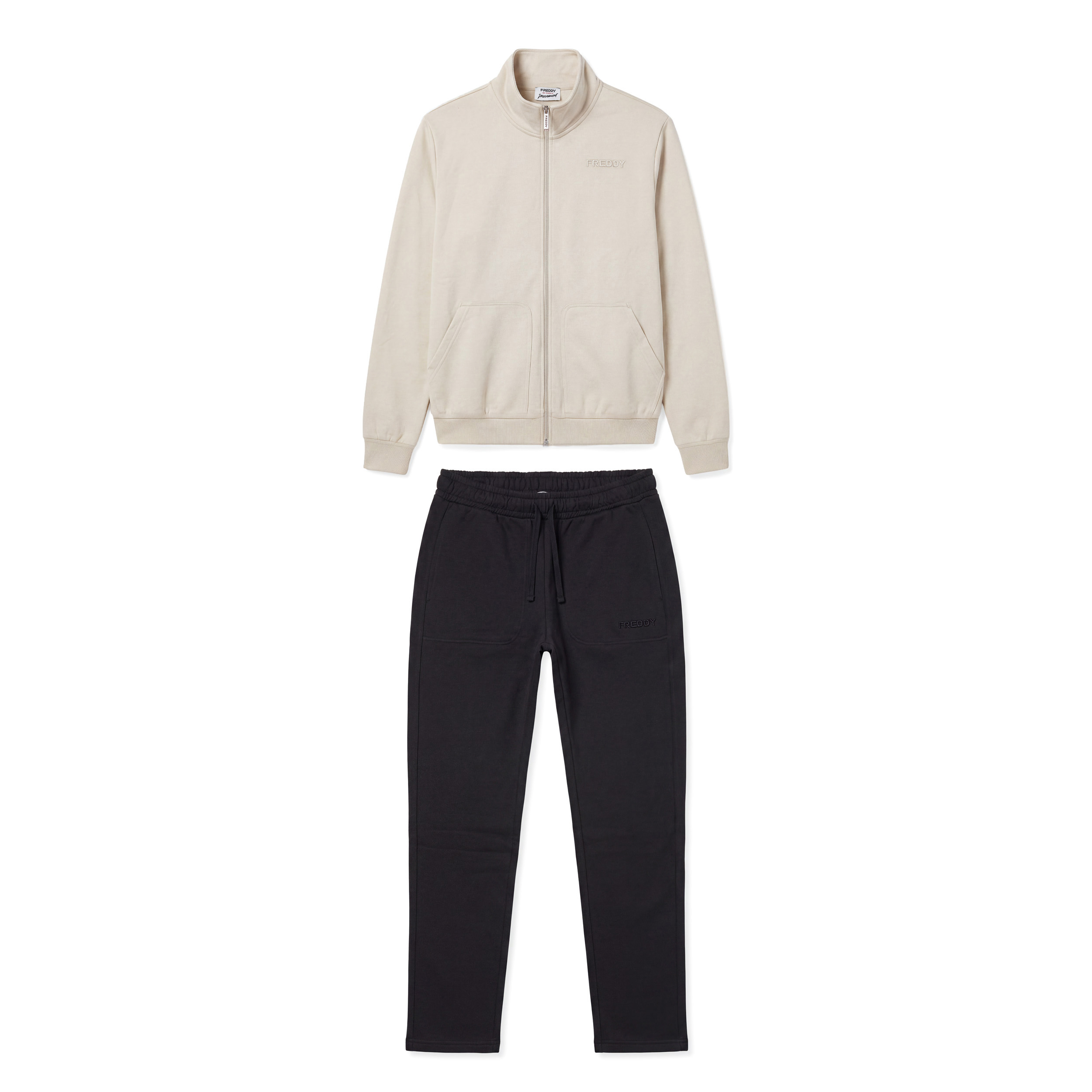 Tuta Sportiva Uomo con Zip e Collo Alto, Tasche Applicate