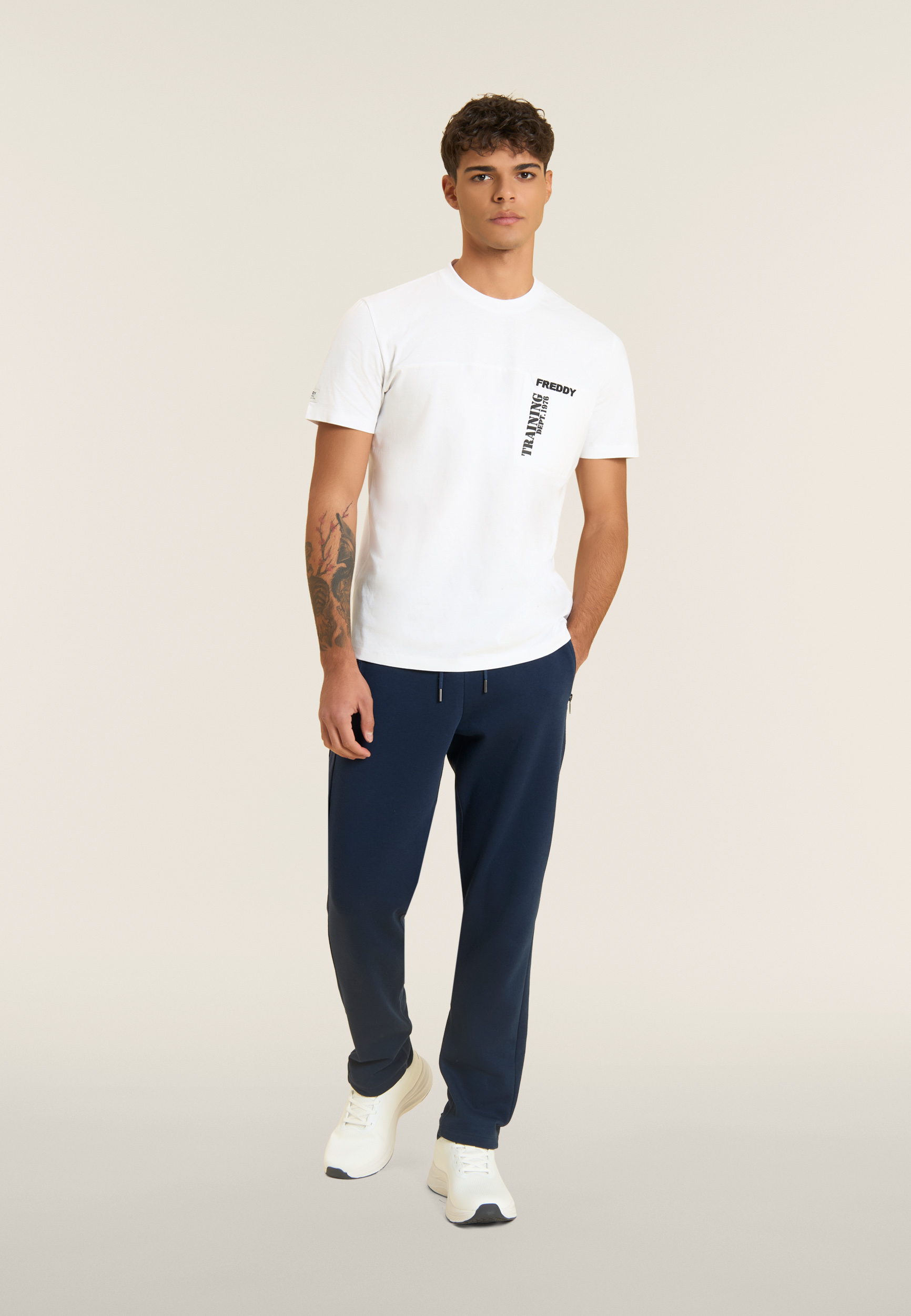 T-shirt da Uomo in Cotone con Grafica in Rilievo