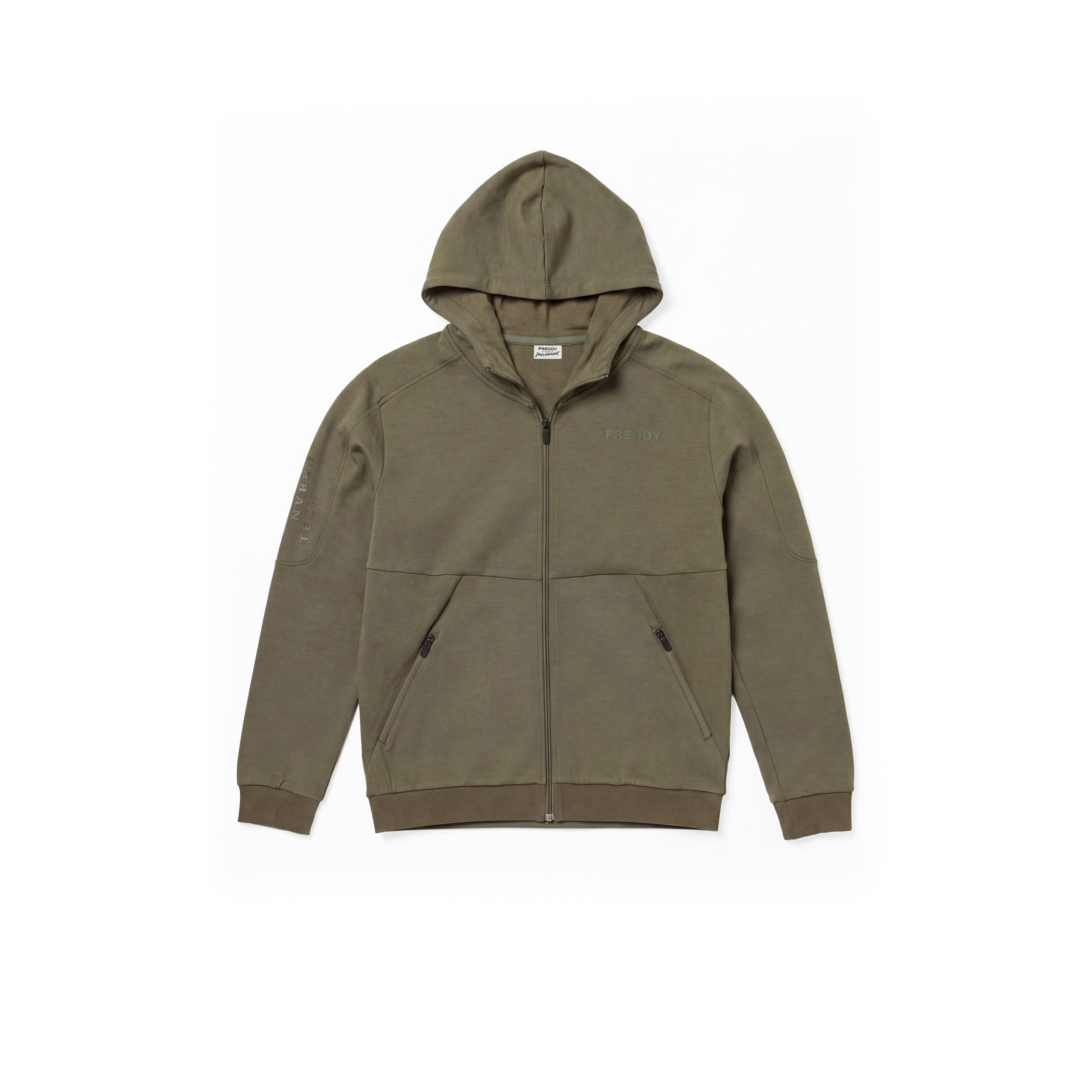 Felpa Sportiva Interlock con Cappuccio e Zip da Uomo