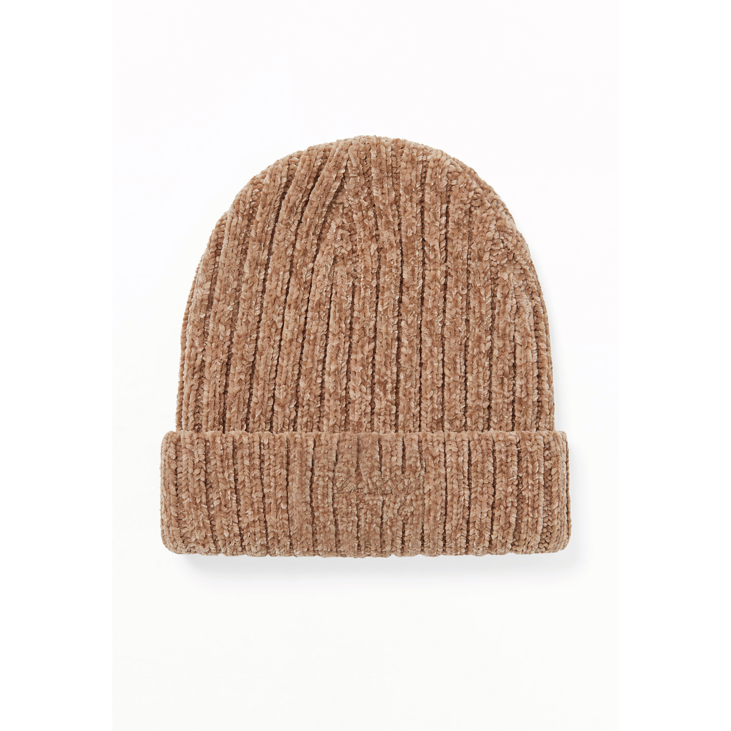 Berretto Beanie a Costine in Ciniglia Donna