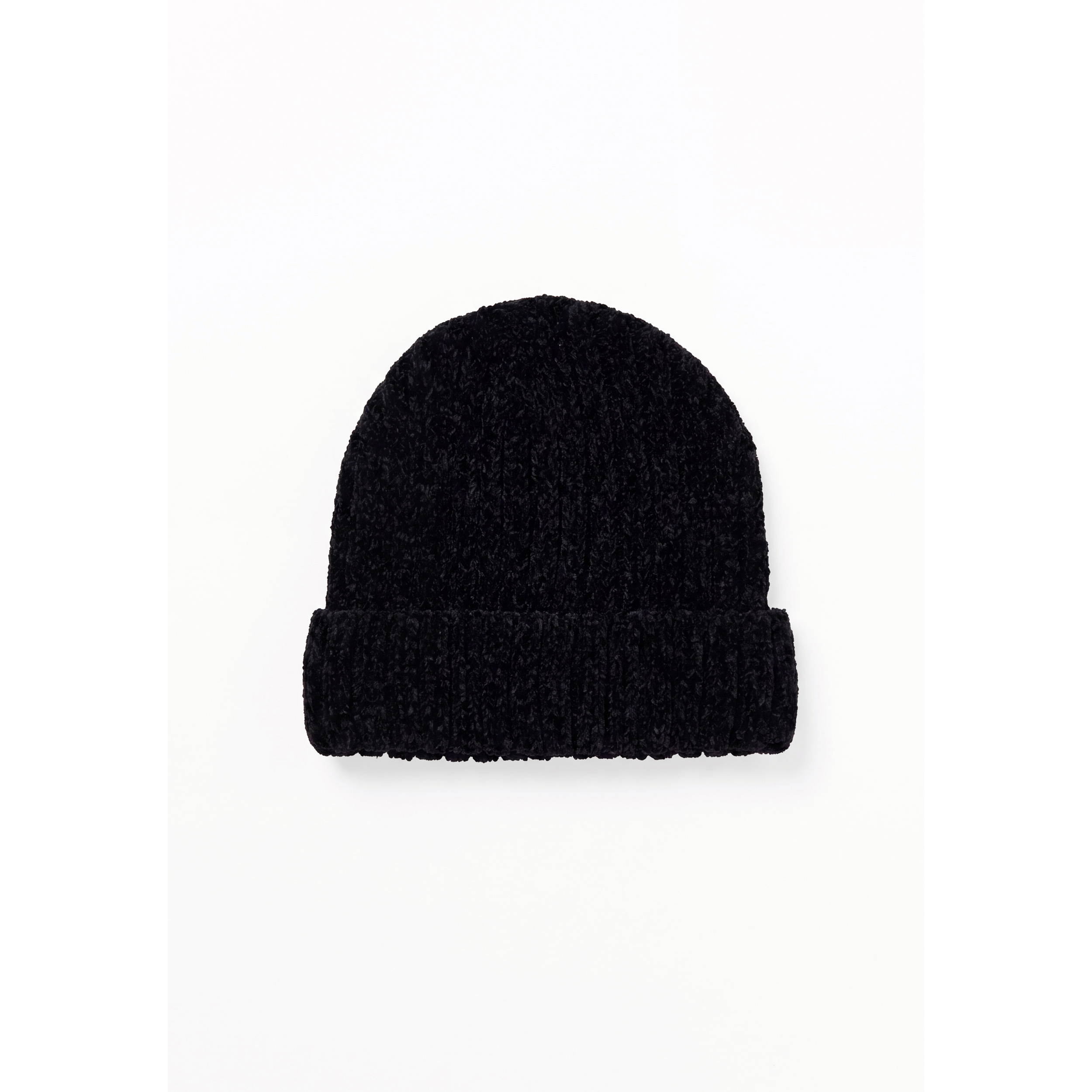 Berretto Beanie a Costine in Ciniglia Donna