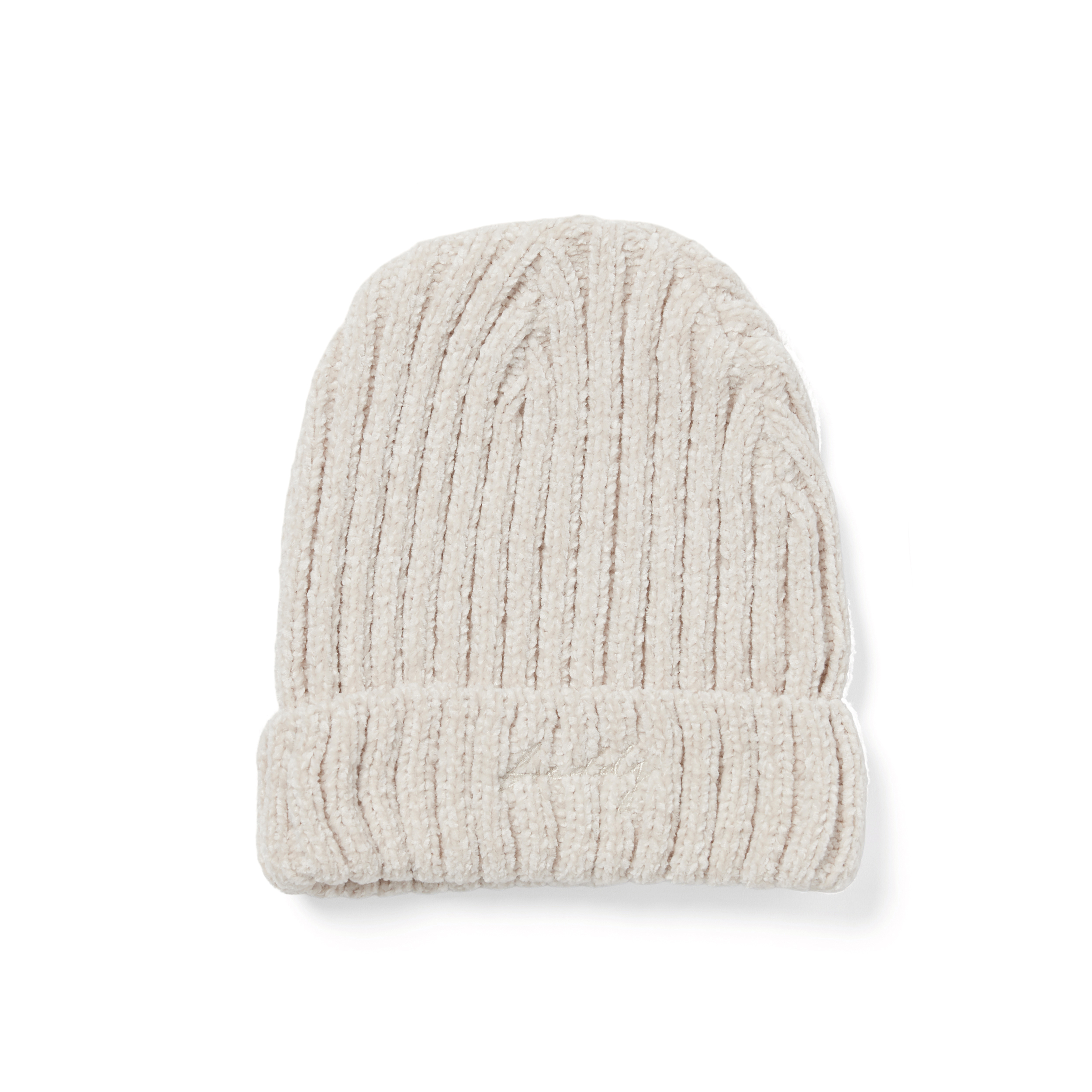 Berretto Beanie a Costine in Ciniglia Donna