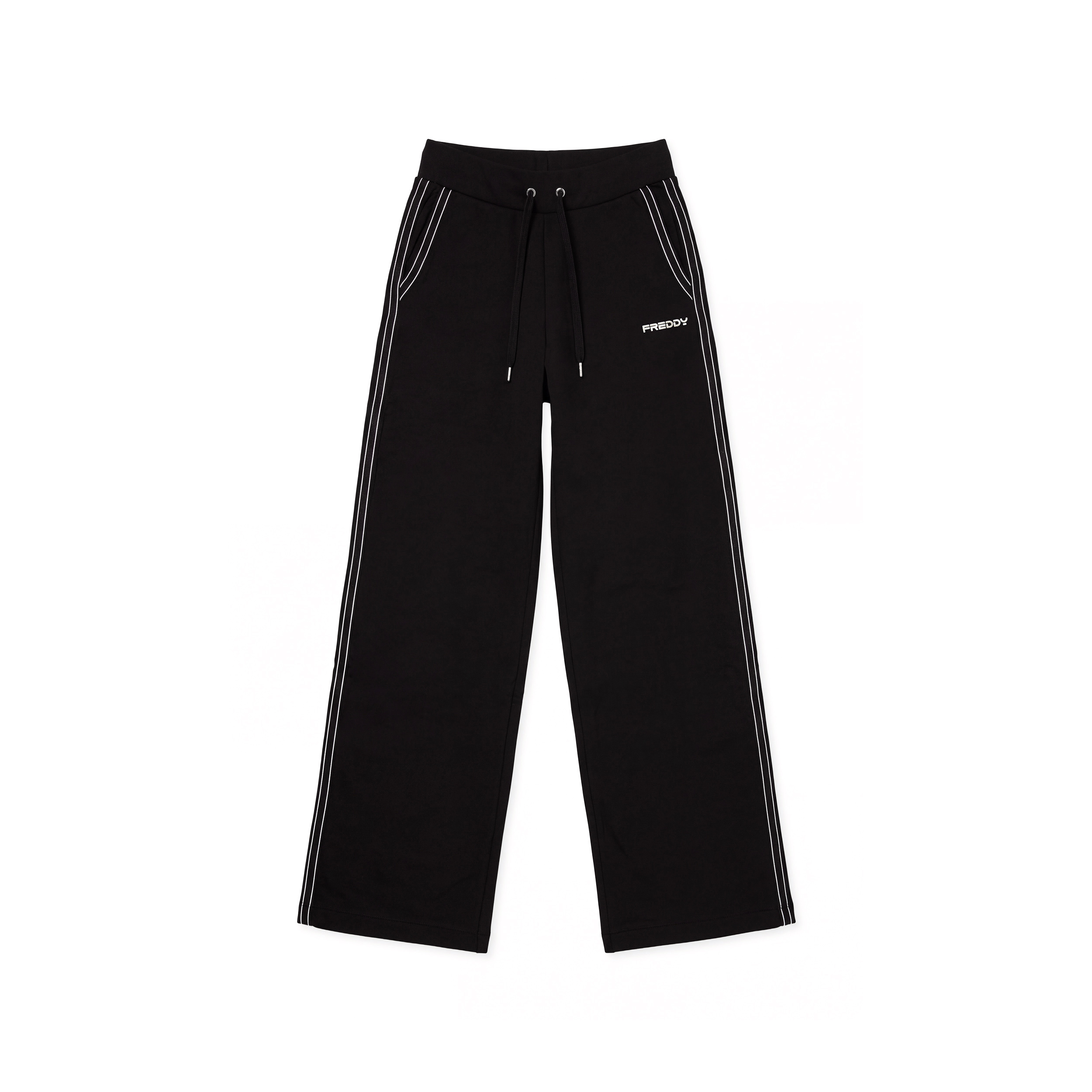 Pantaloni sportivi comfort a gamba ampia con bande perlate