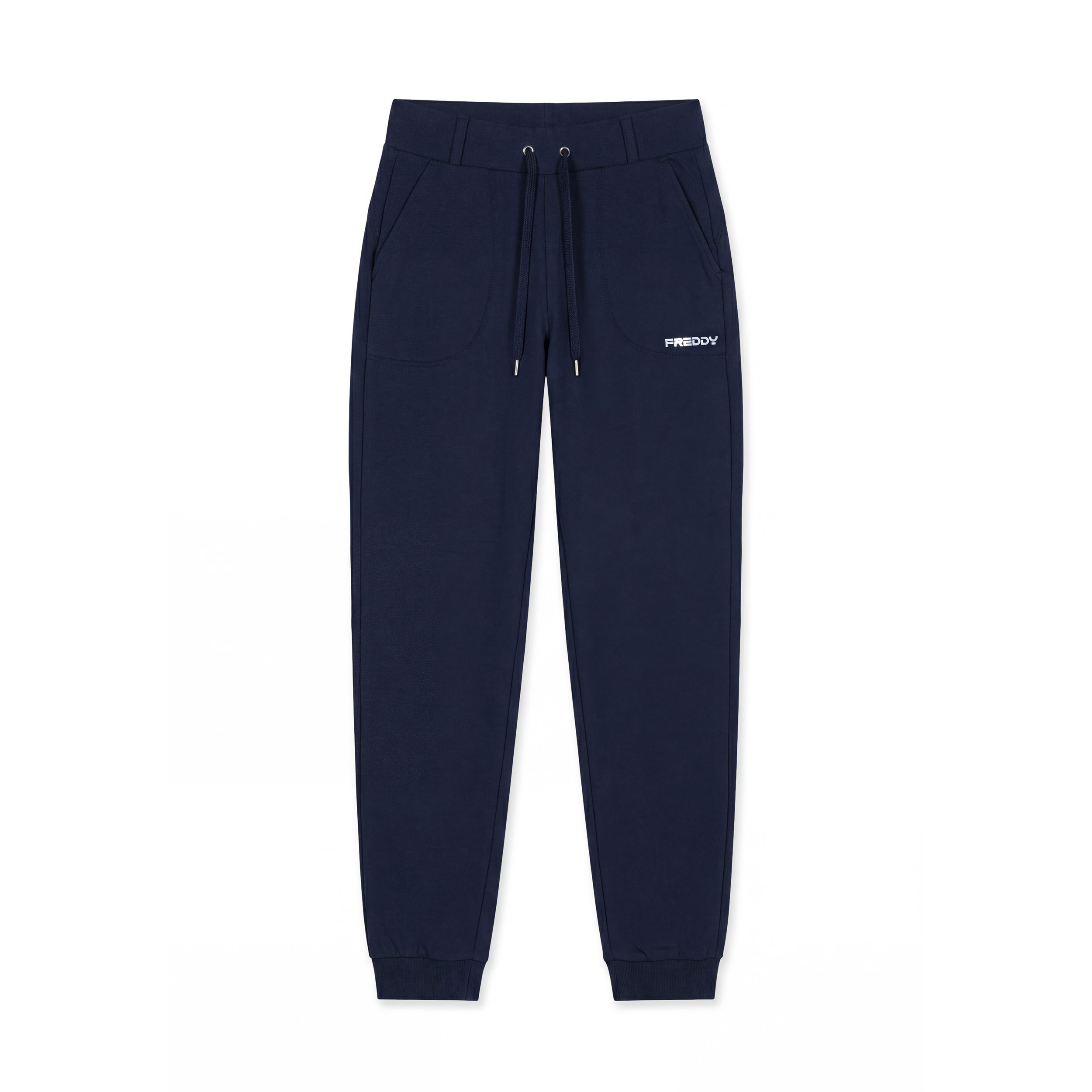 Jogger donna con tasche applicate e fondo a polsino