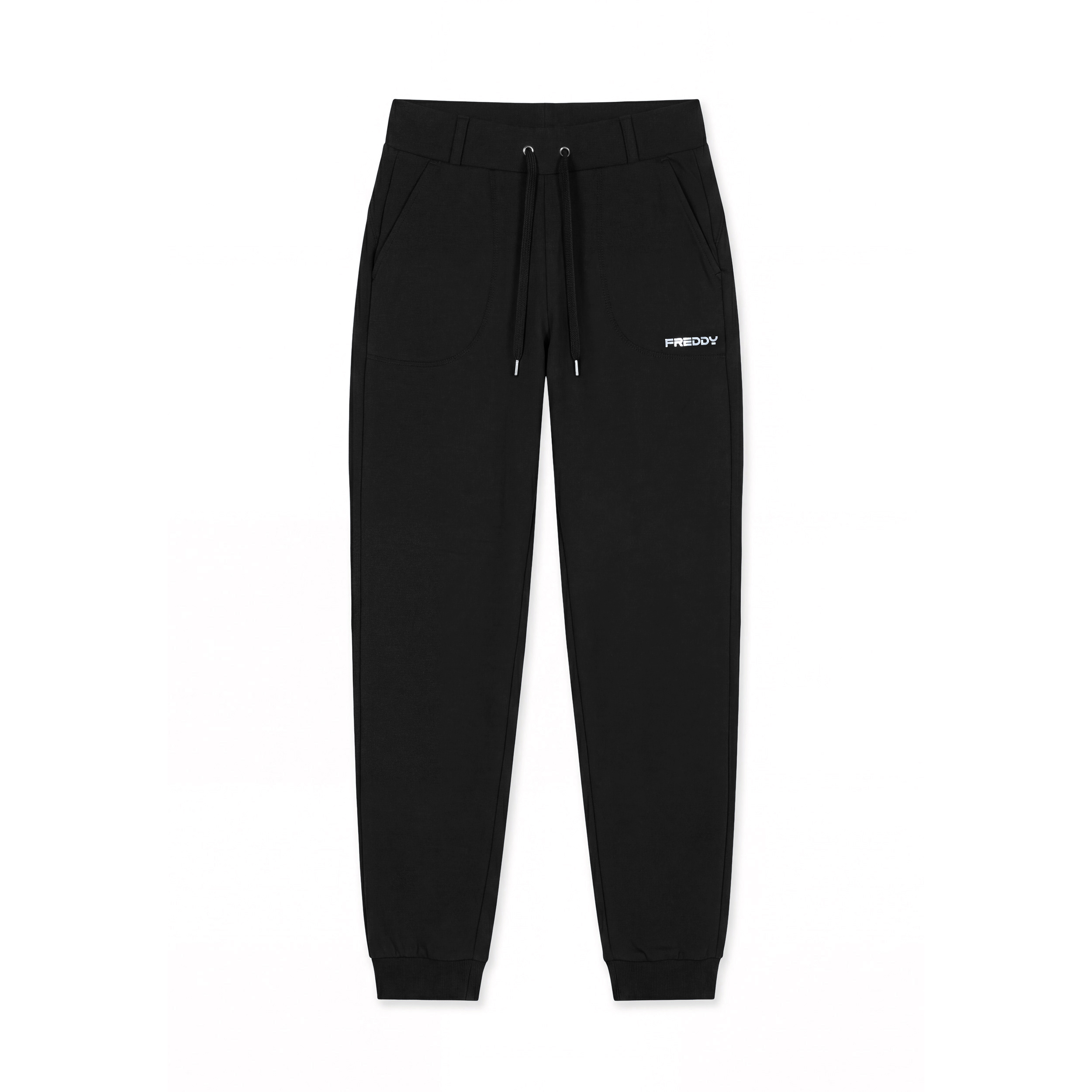 Jogger donna con tasche applicate e fondo a polsino