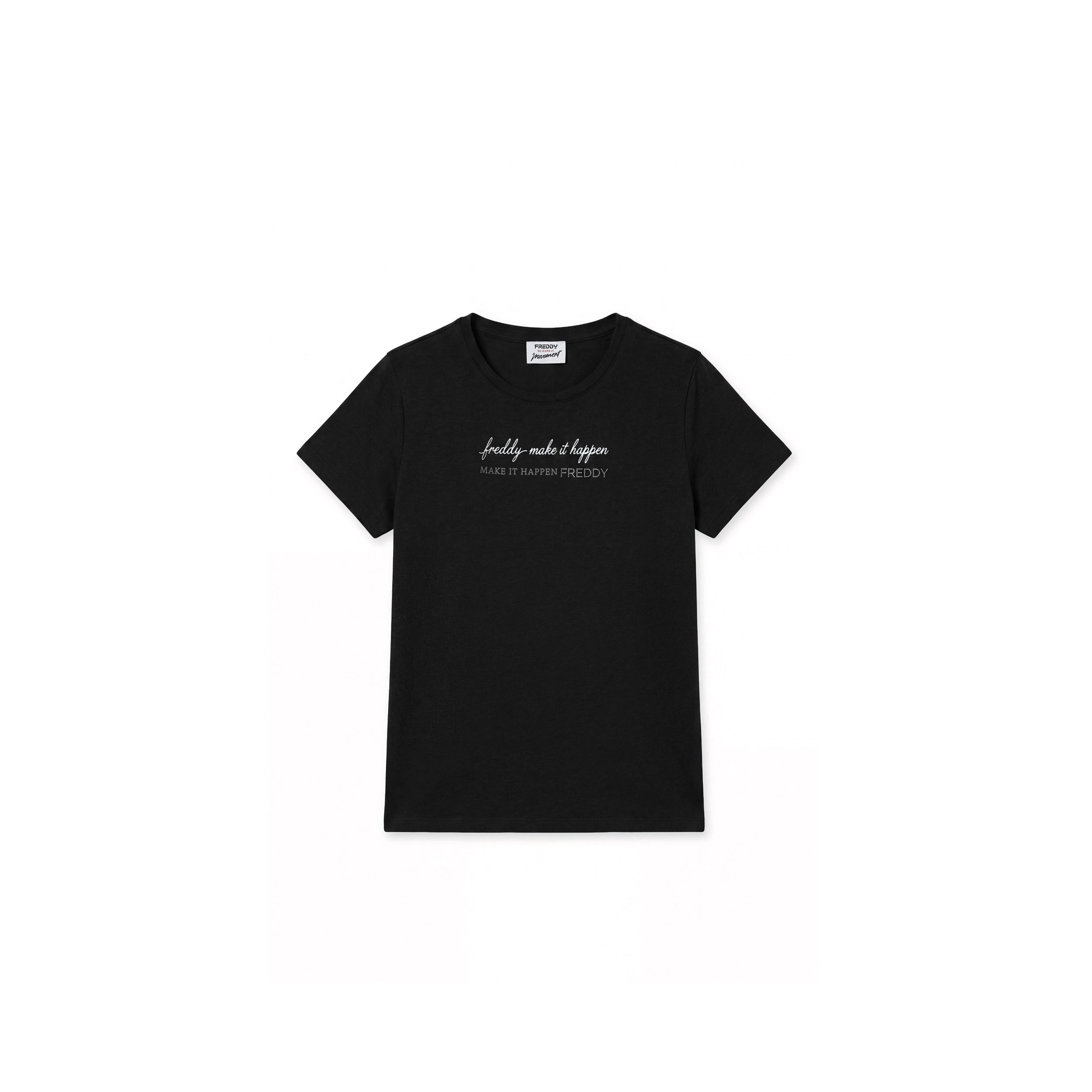 T-shirt manica corta "Make it Happen" con perline