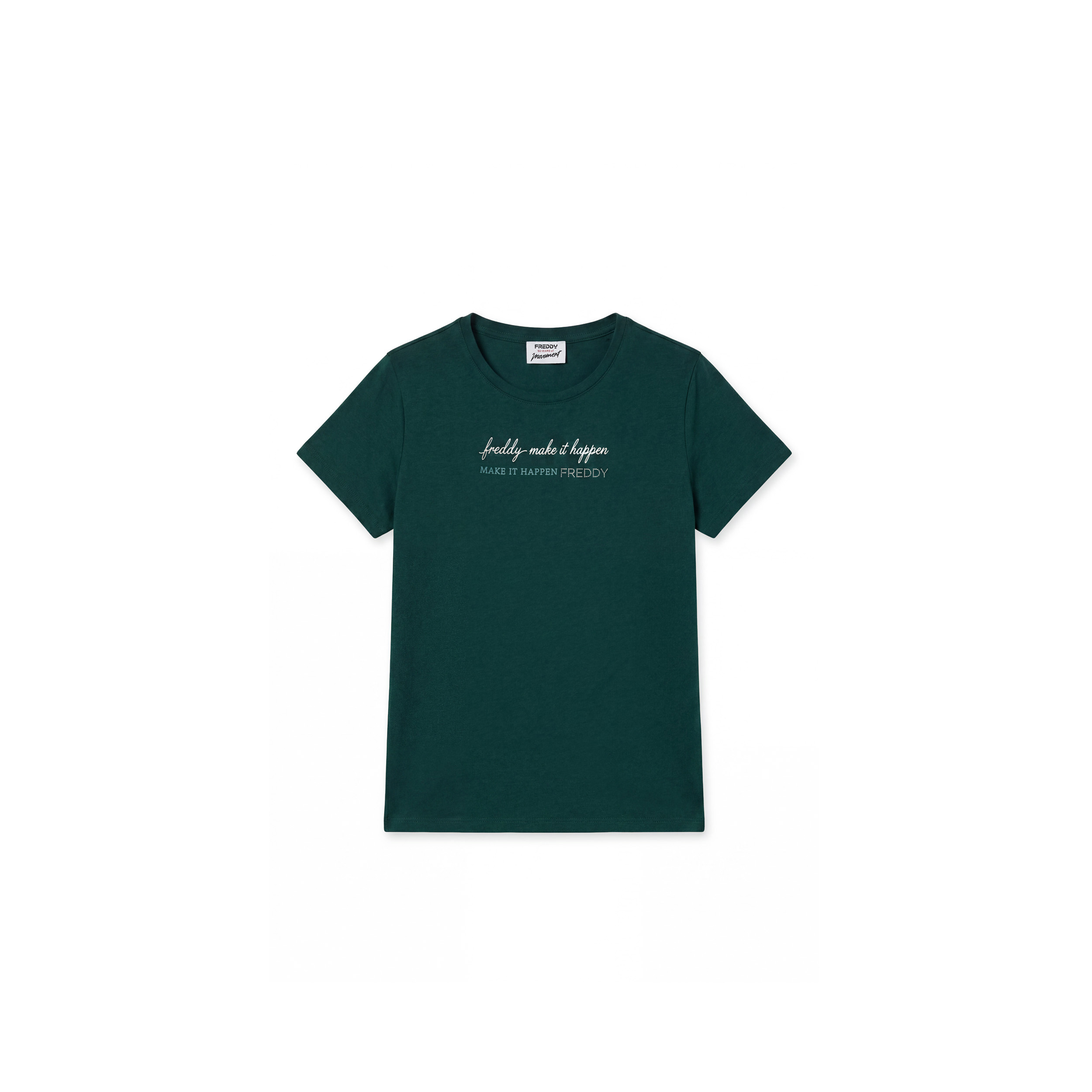 T-shirt manica corta "Make it Happen" con perline
