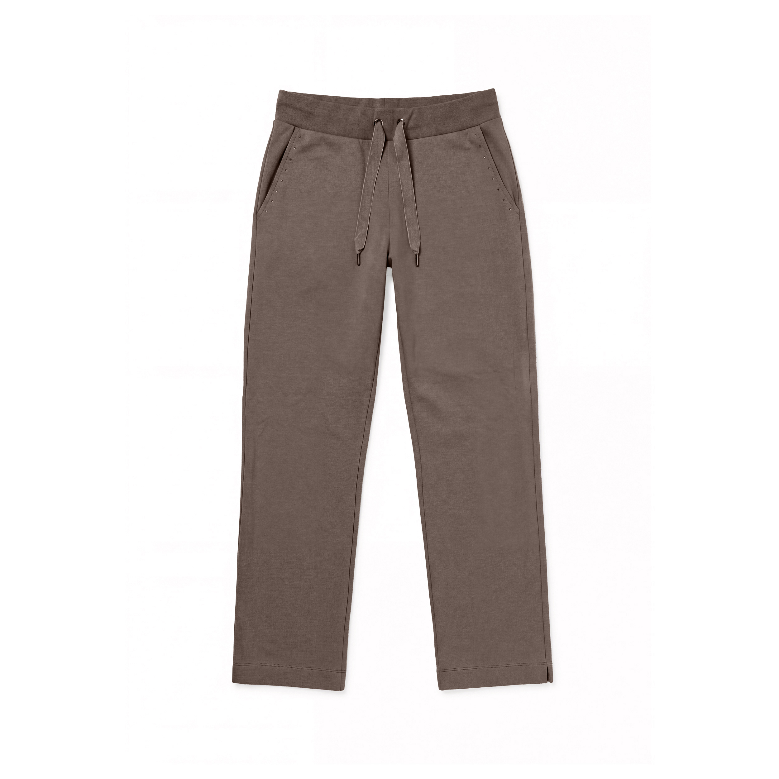Pantaloni Sportivi Gamba Dritta, Borchie su Tasche e Logo
