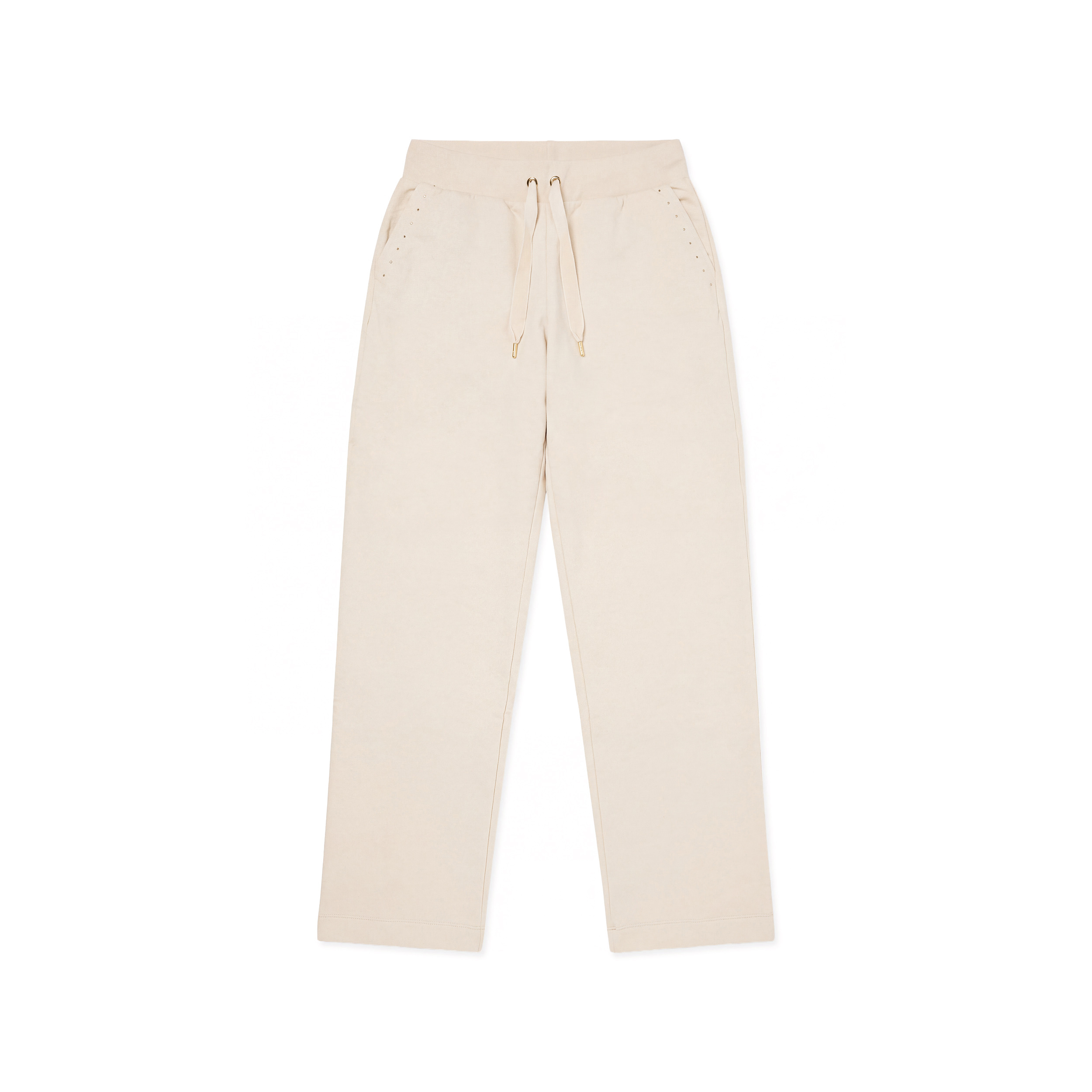 Pantaloni Sportivi Gamba Dritta, Borchie su Tasche e Logo