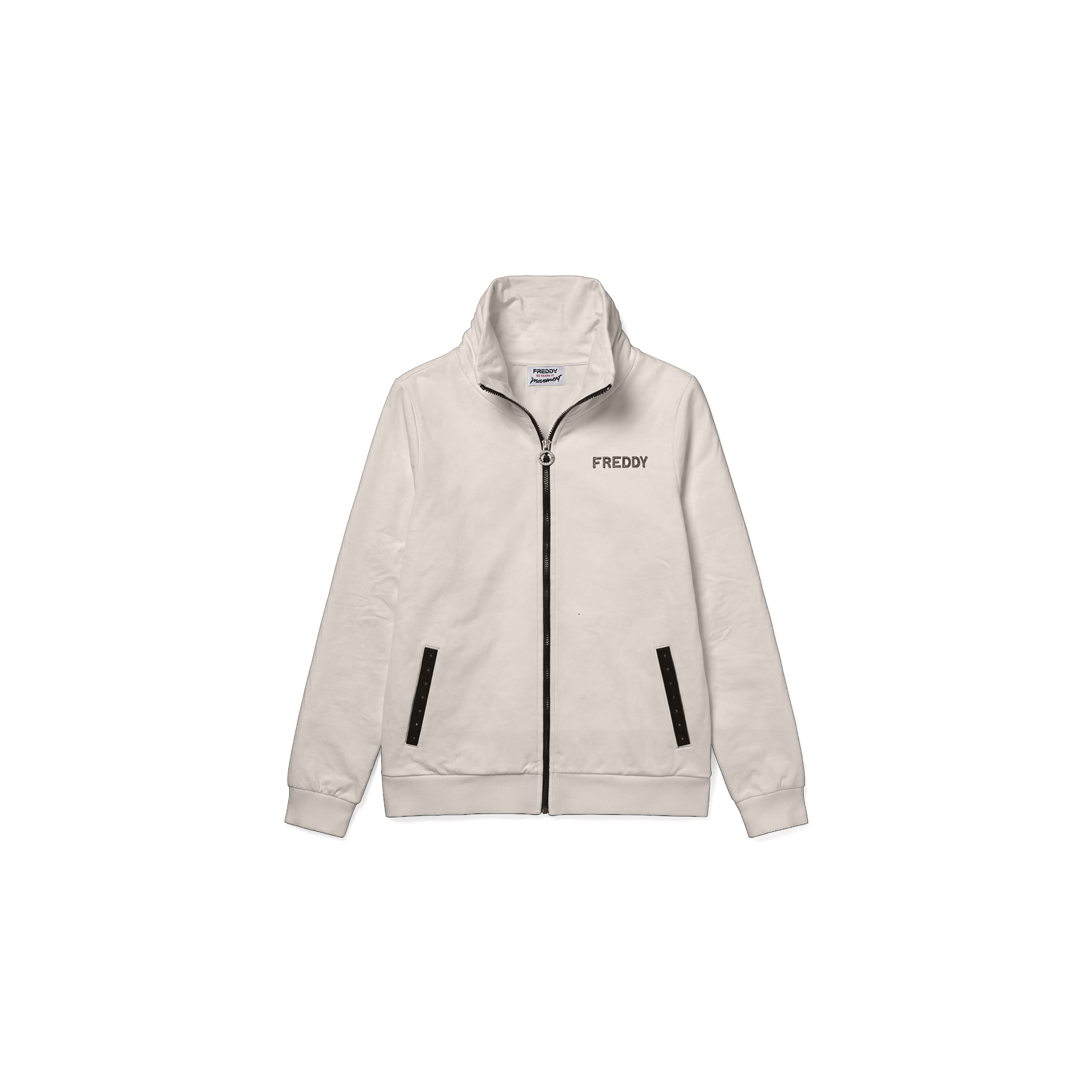 Felpa Regular con Zip e Collo Alto Arricciato Donna