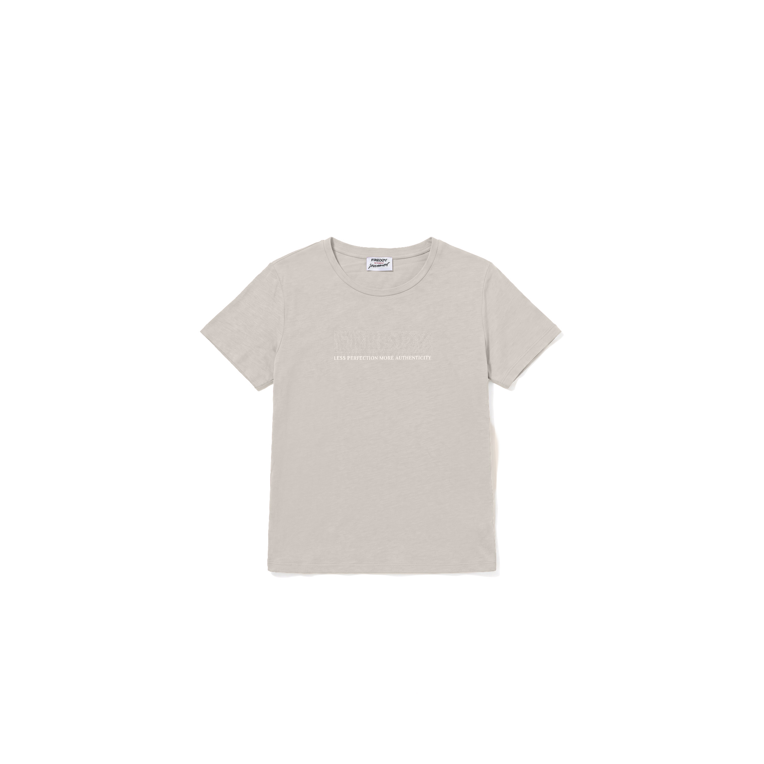 T-shirt Regular Donna con Logo Decorato da Borchie