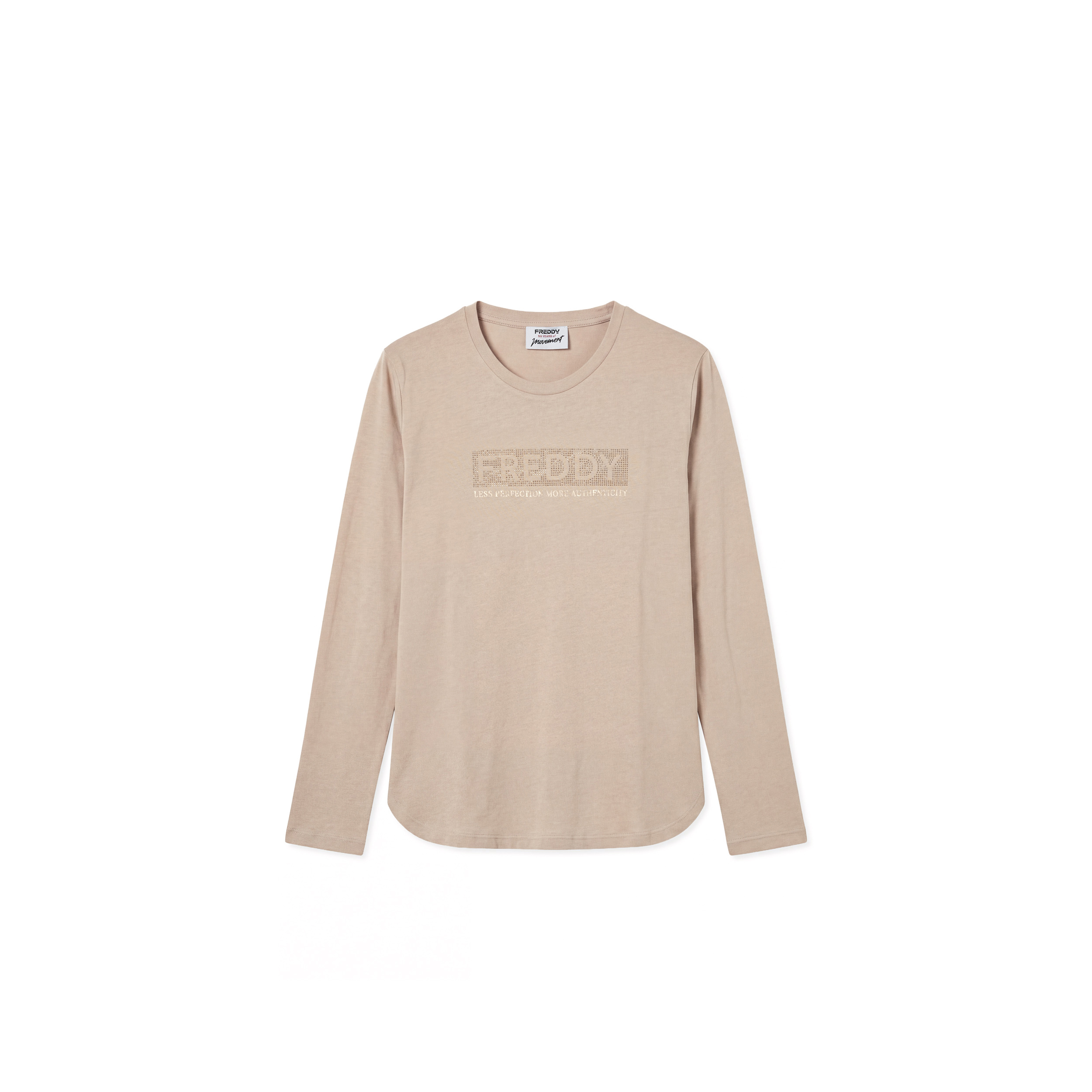 T-shirt Manica Lunga Donna con Logo Decorato da Borchie
