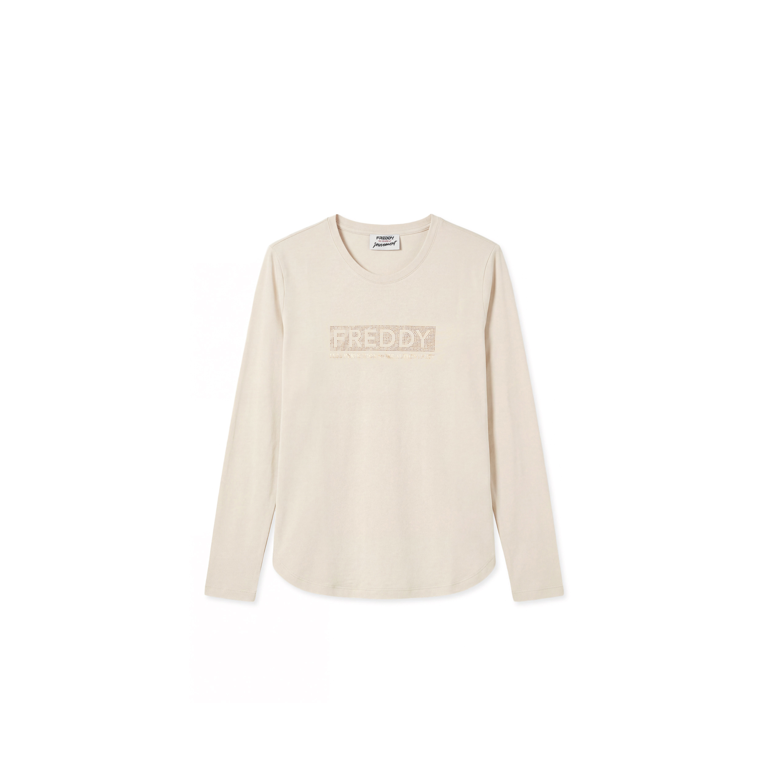 T-shirt Manica Lunga Donna con Logo Decorato da Borchie