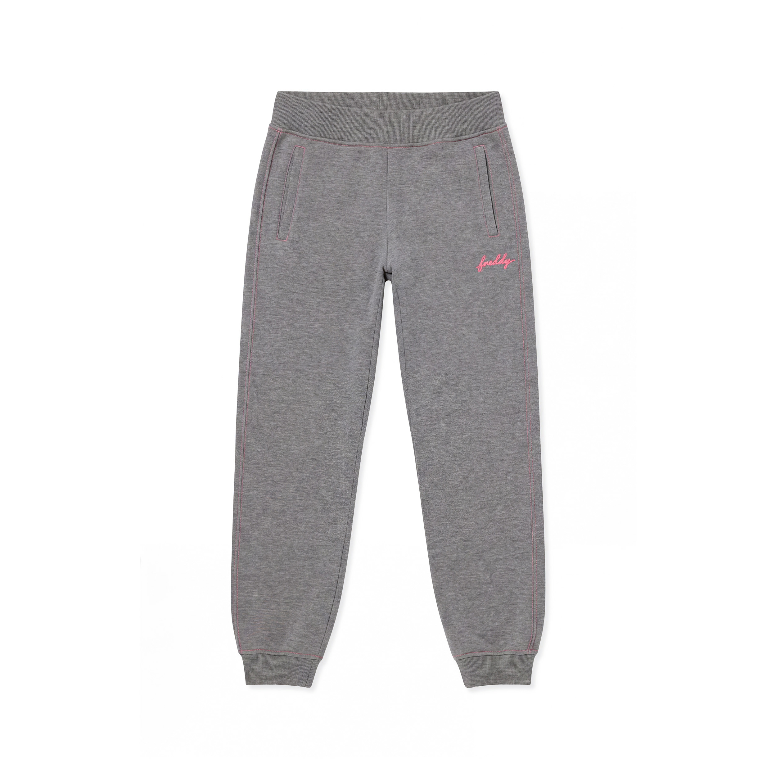 Pantaloni Donna Regular Mélange con Fondo a Polsino