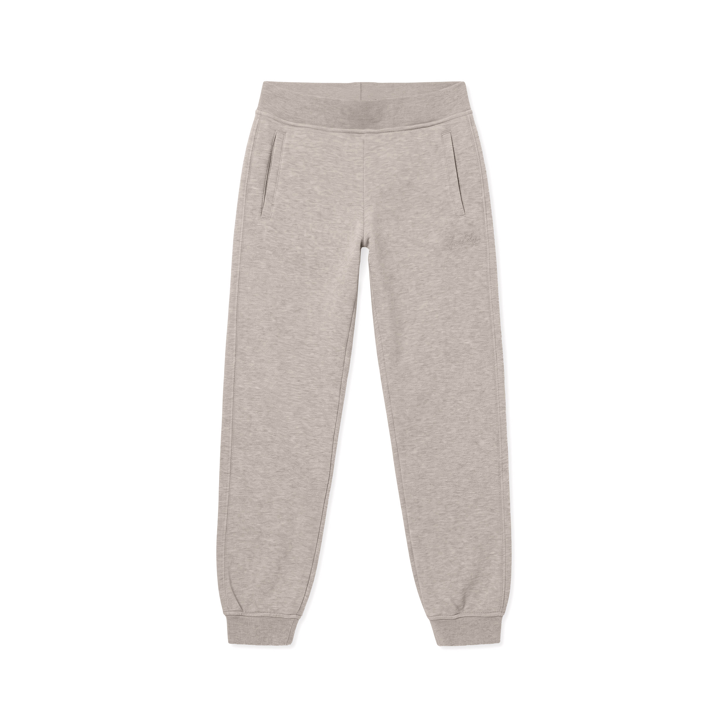 Pantaloni Donna Regular Mélange con Fondo a Polsino