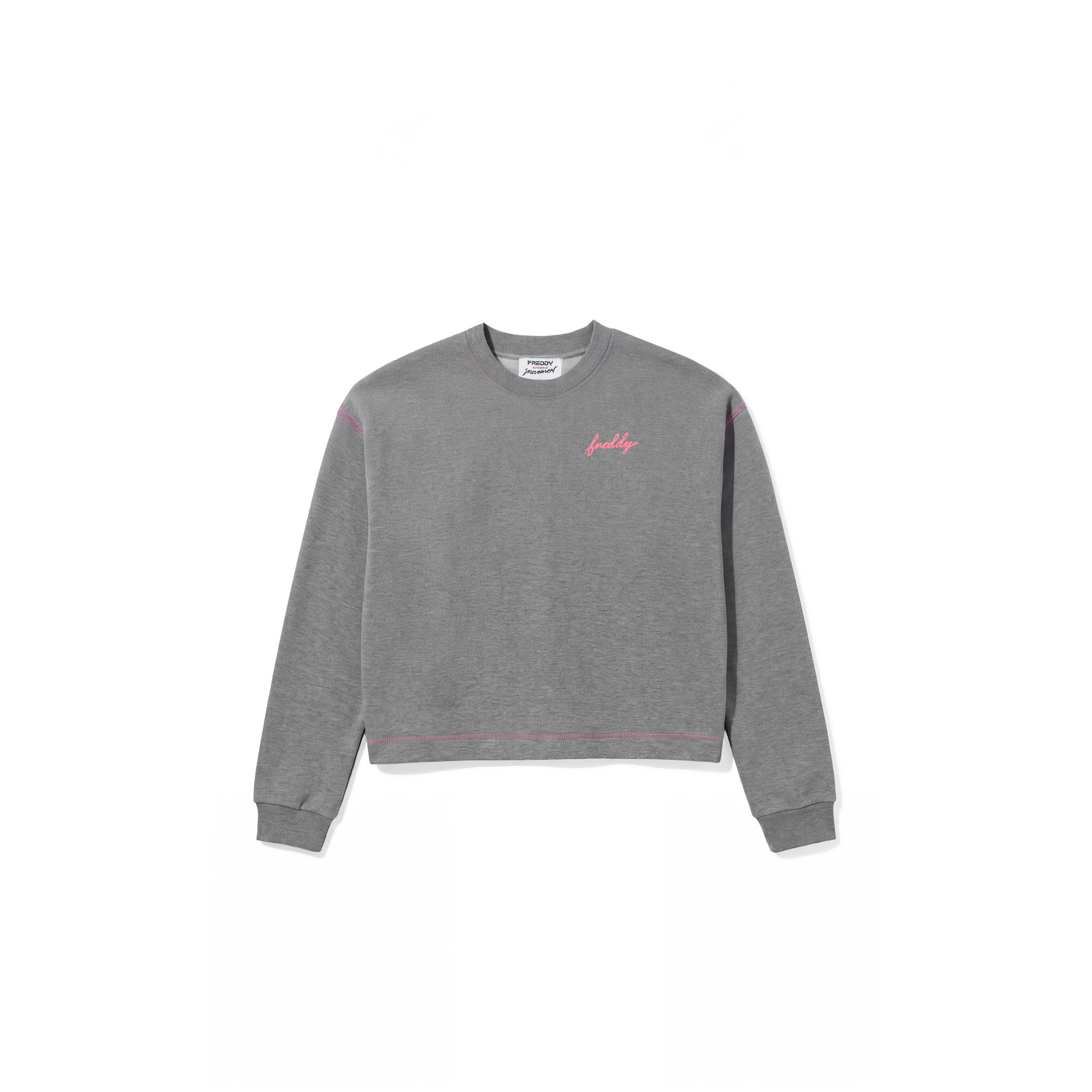 Felpa Girocollo Comfort Mélange da Donna, Dettagli Fluo