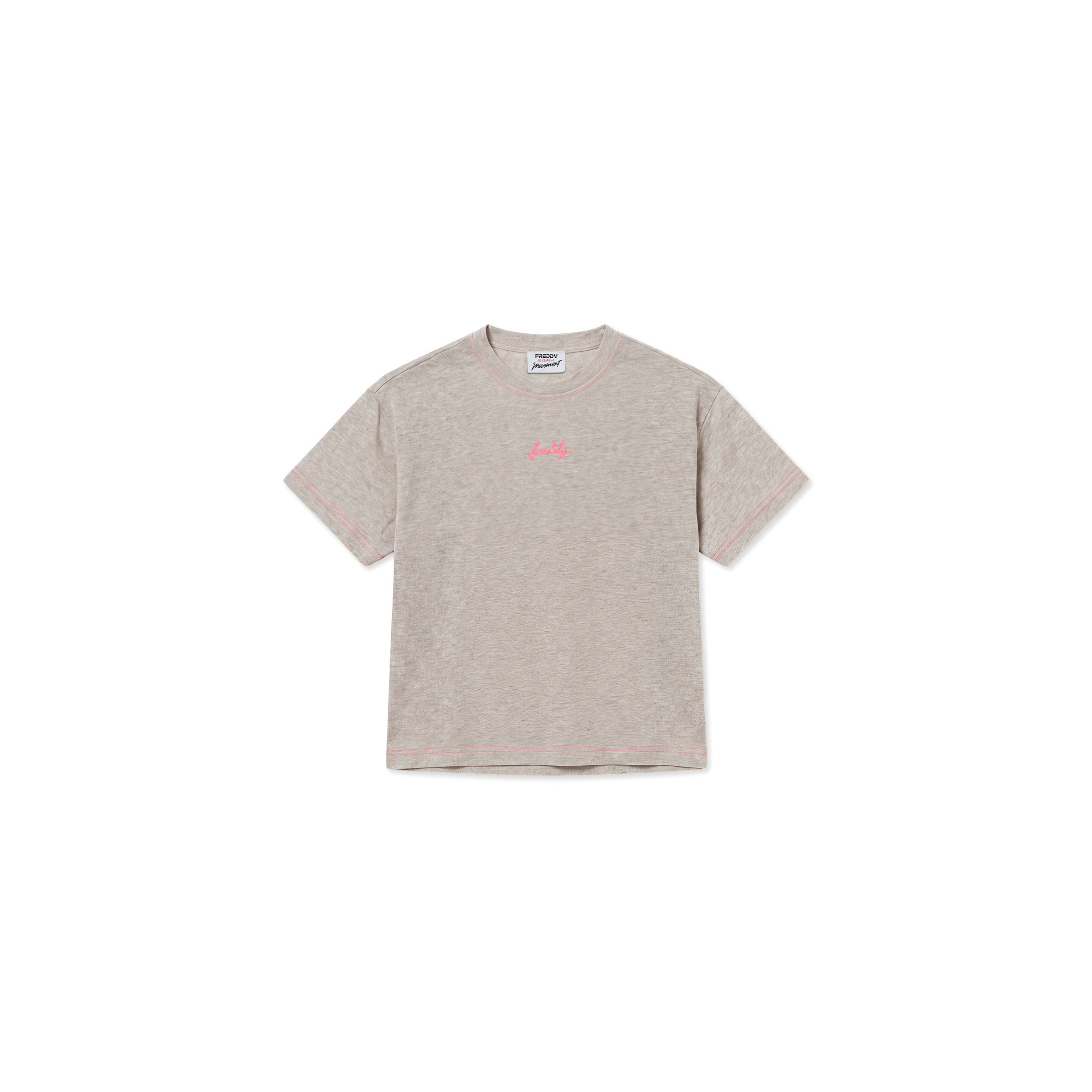 T-shirt Comfort da Donna in Jersey Mélange, Dettagli Fluo