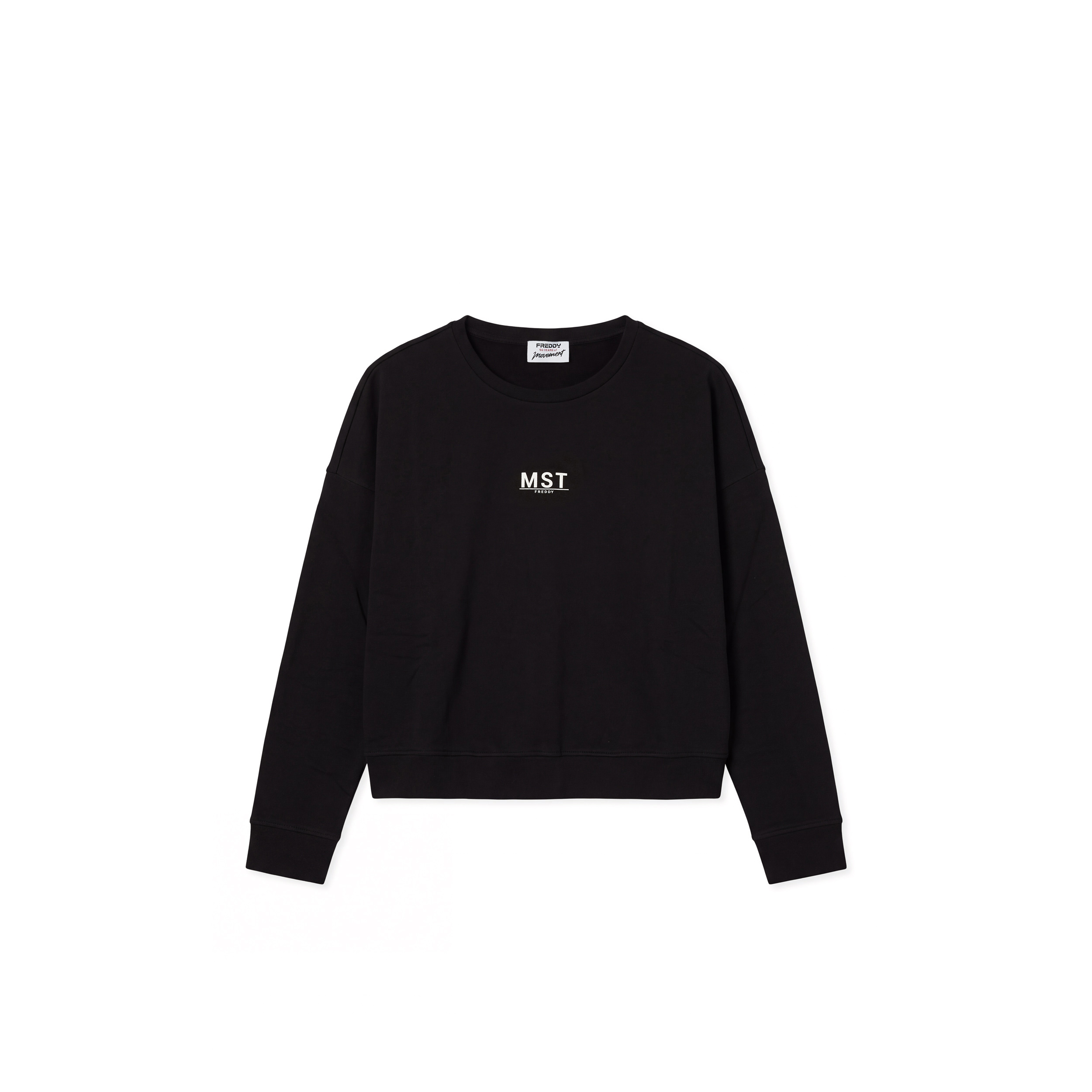 Felpa donna girocollo oversize cropped basic