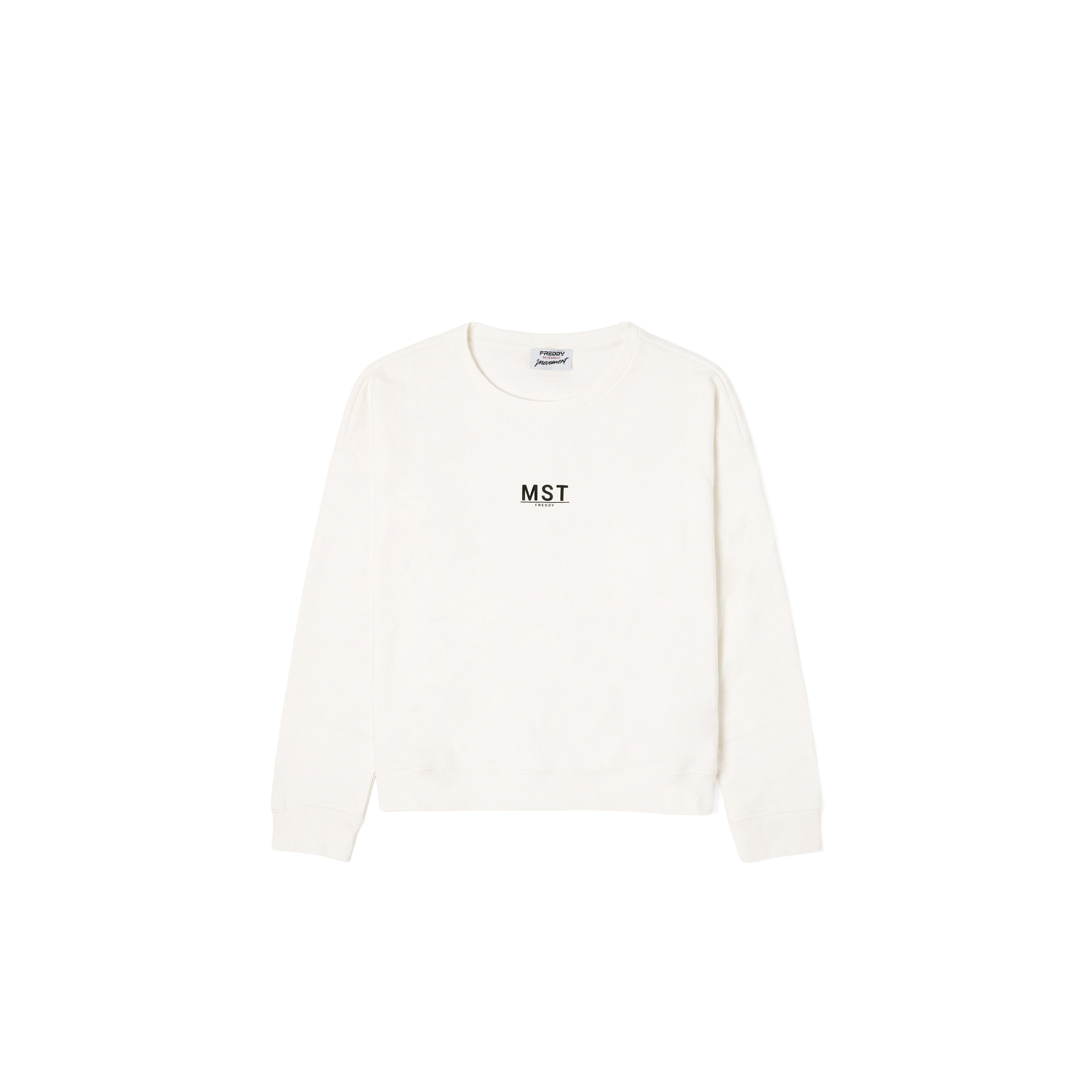 Felpa donna girocollo oversize cropped basic