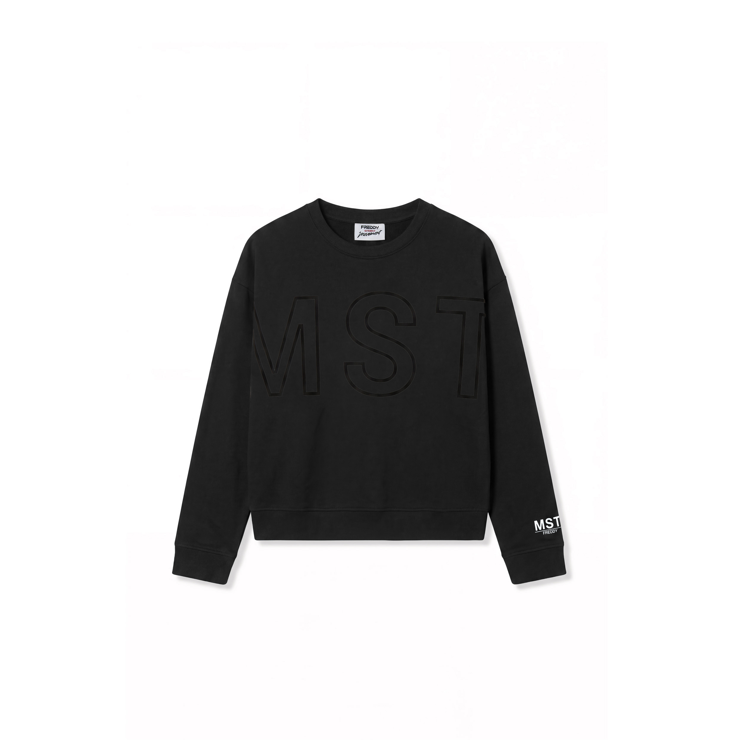 Felpa oversize cropped da donna con maxi stampa