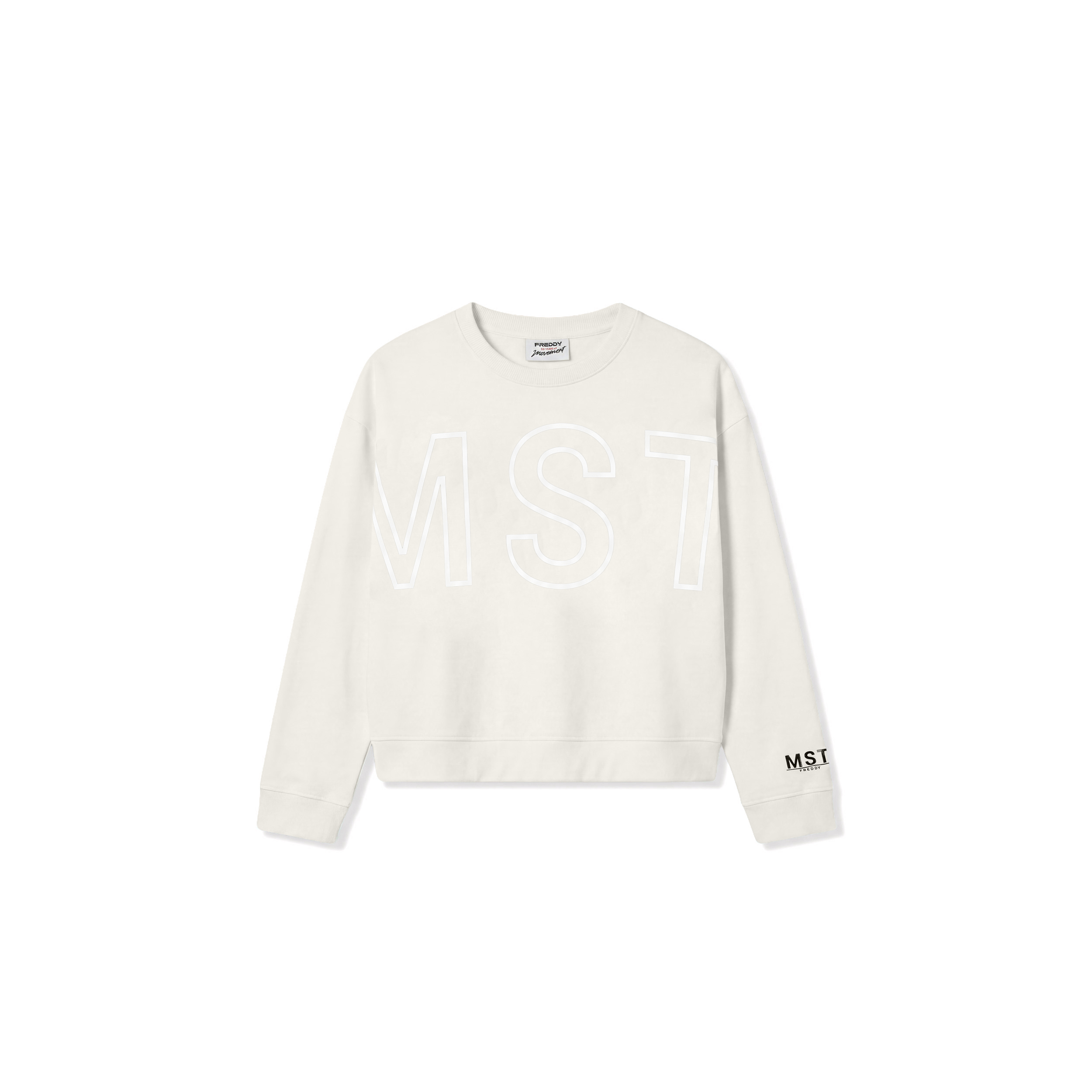 Felpa oversize cropped da donna con maxi stampa