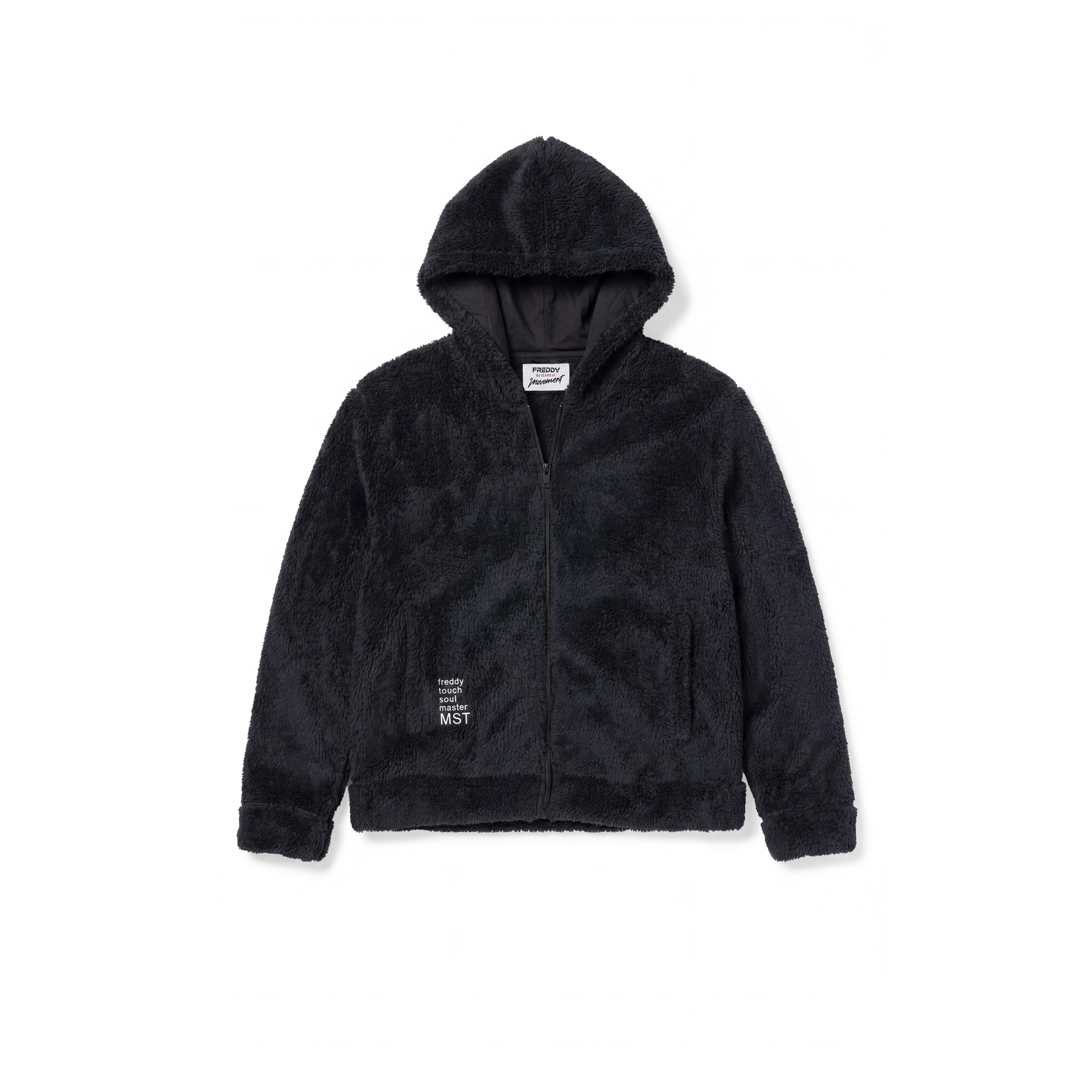 Felpa donna in pile teddy con zip e cappuccio