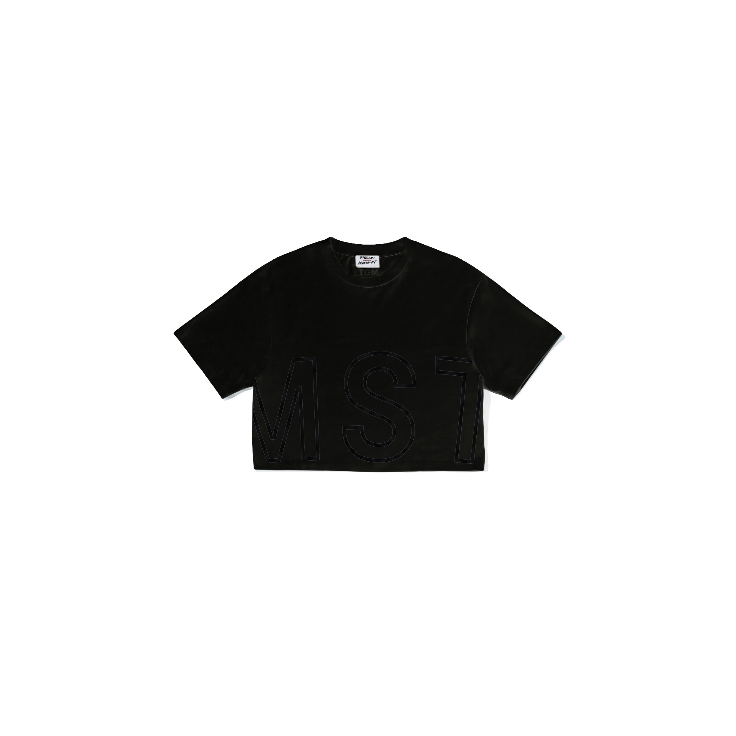 T-shirt cropped da donna comfort con maxi stampa