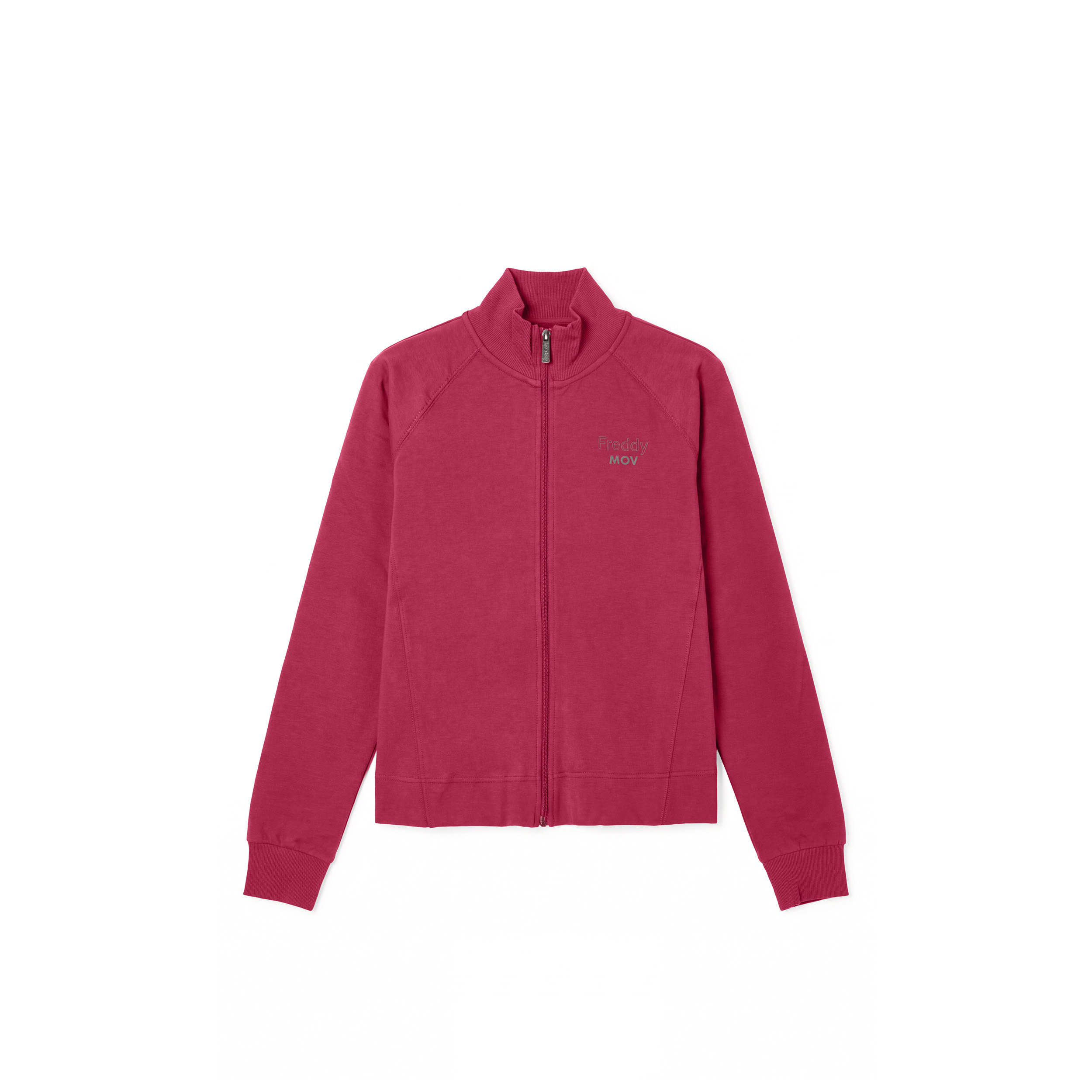Felpa boxy cropped donna full-zip a collo alto