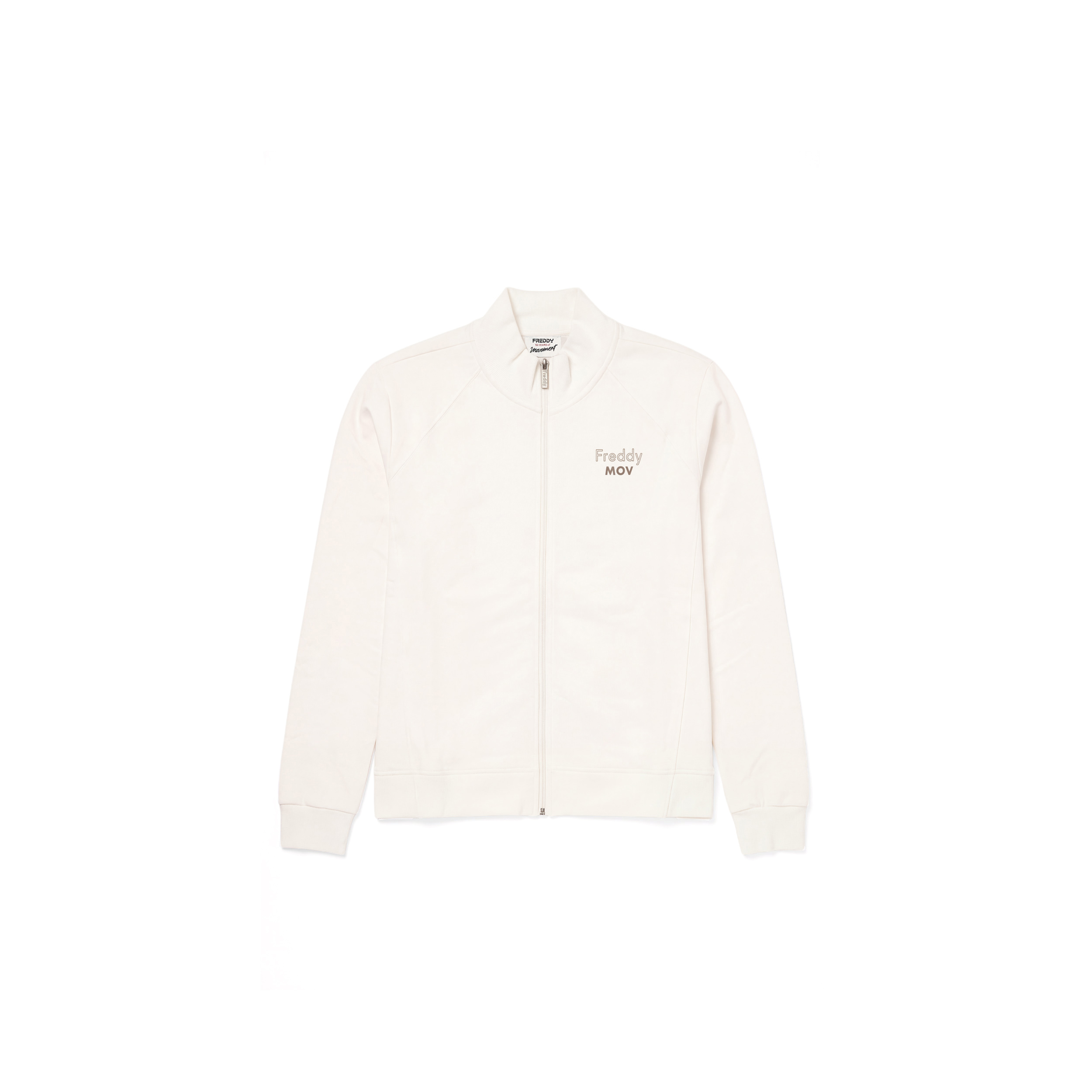 Felpa boxy cropped donna full-zip a collo alto